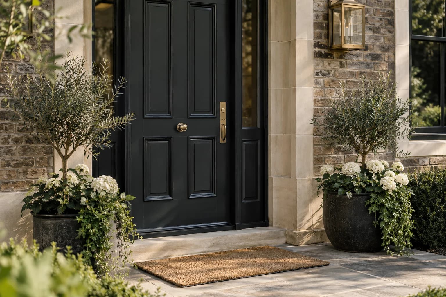 Front door featuring Railings paint