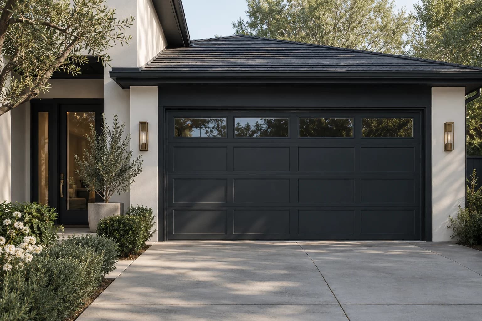 Garage door featuring Railings paint