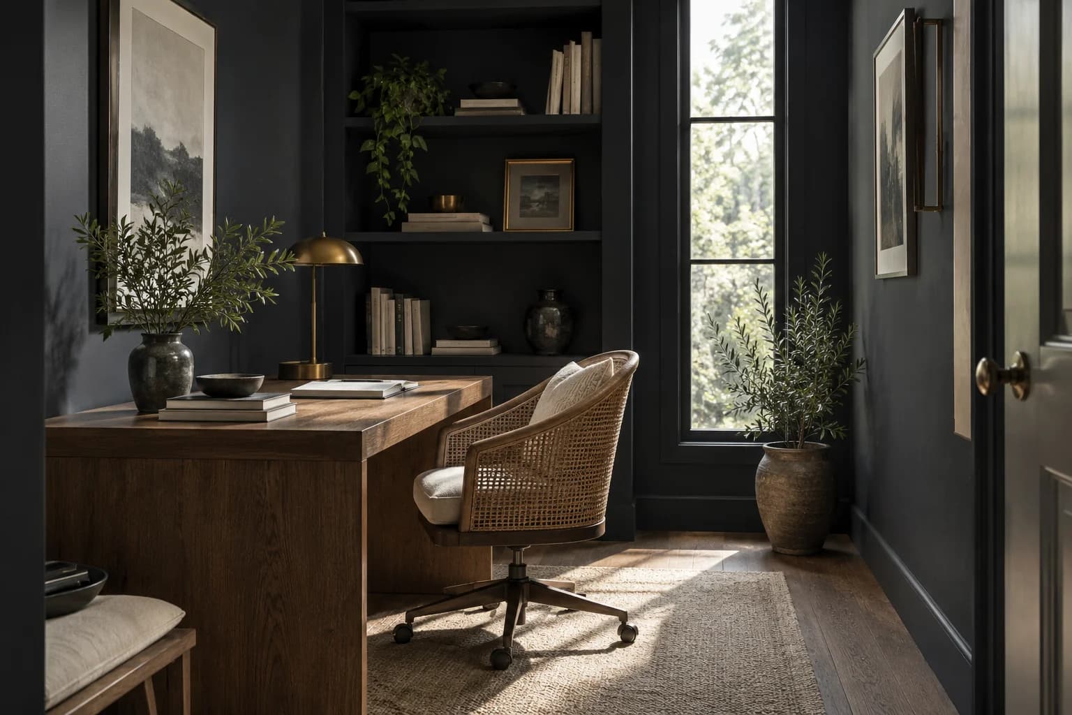 Home office featuring Railings paint