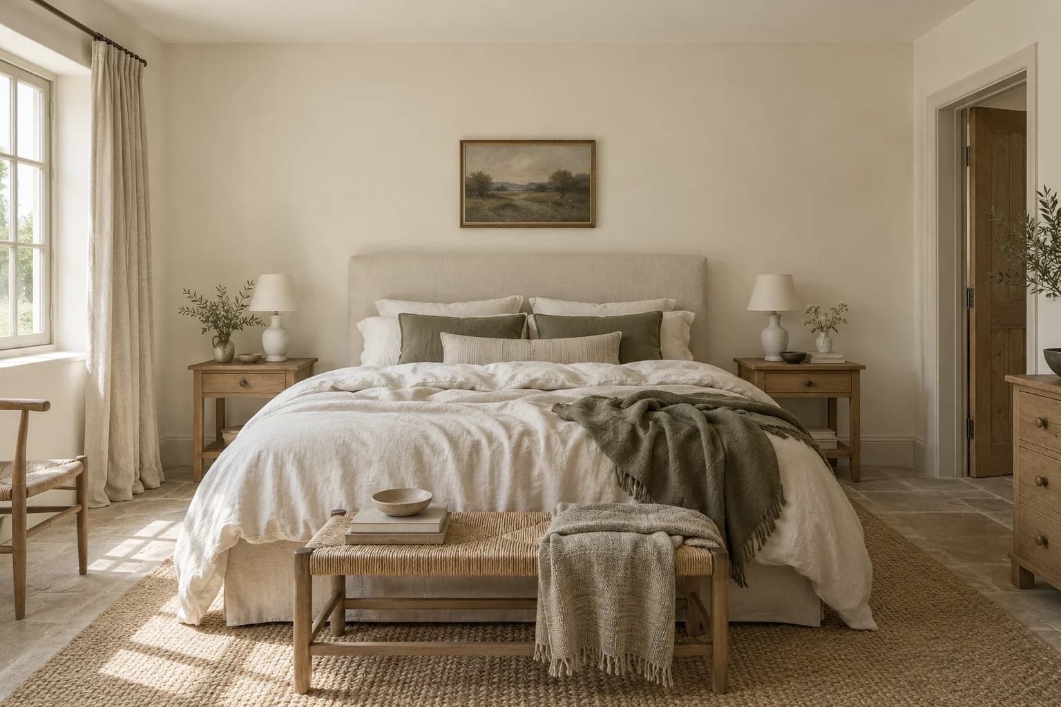 Bedroom featuring School House White paint