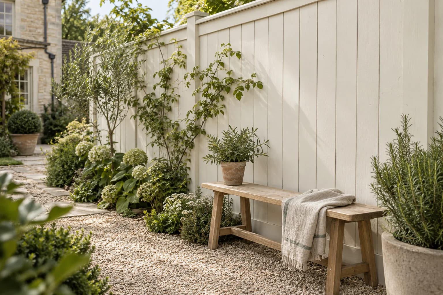 Fences & garden structures featuring School House White paint