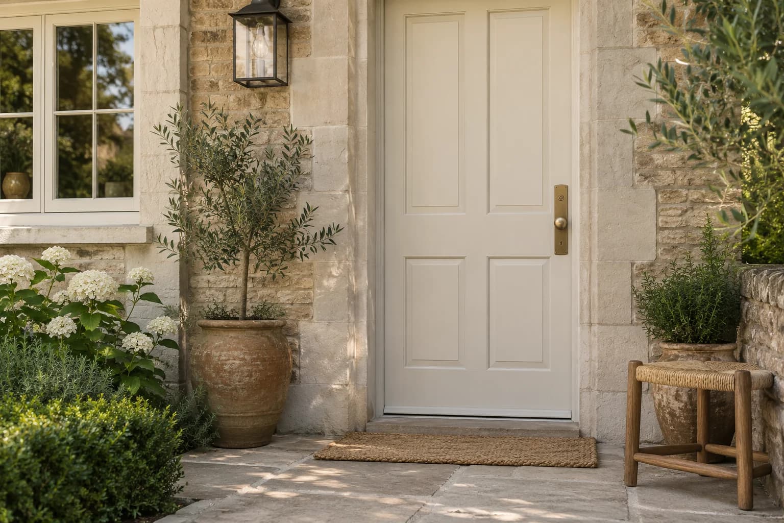 Front door featuring School House White paint
