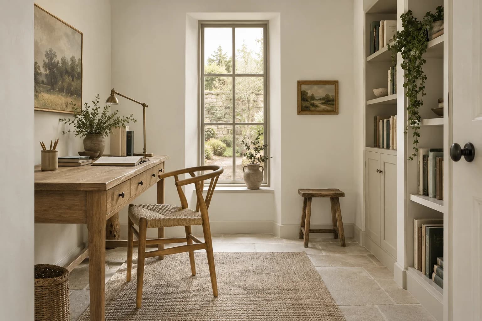 Home office featuring School House White paint
