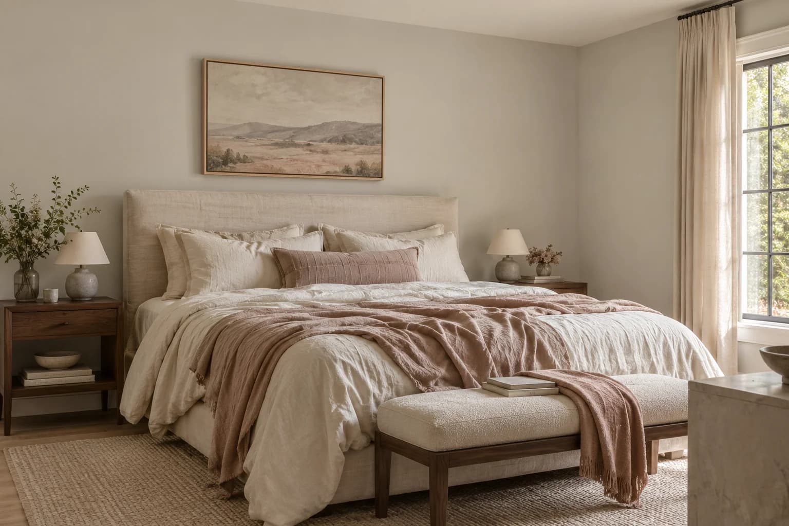 Bedroom featuring Skimming Stone paint
