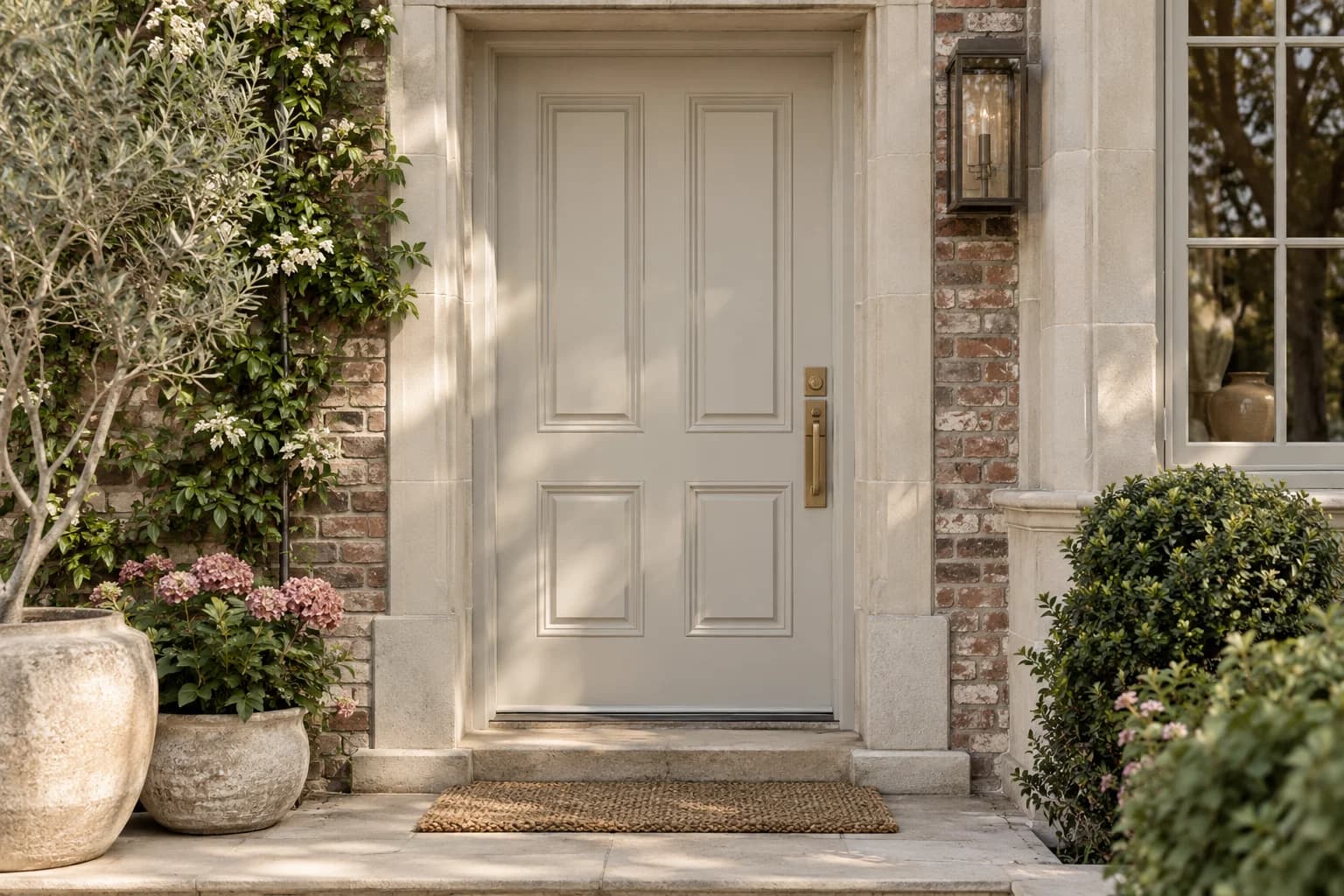Front door featuring Skimming Stone paint