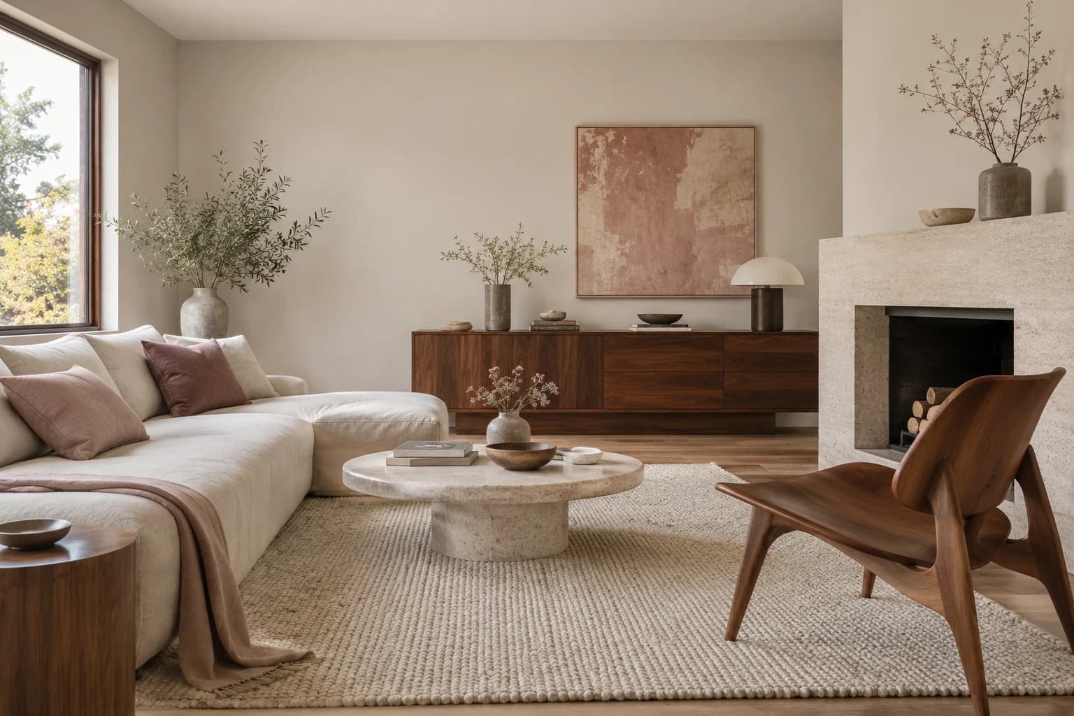 Living room featuring Skimming Stone paint
