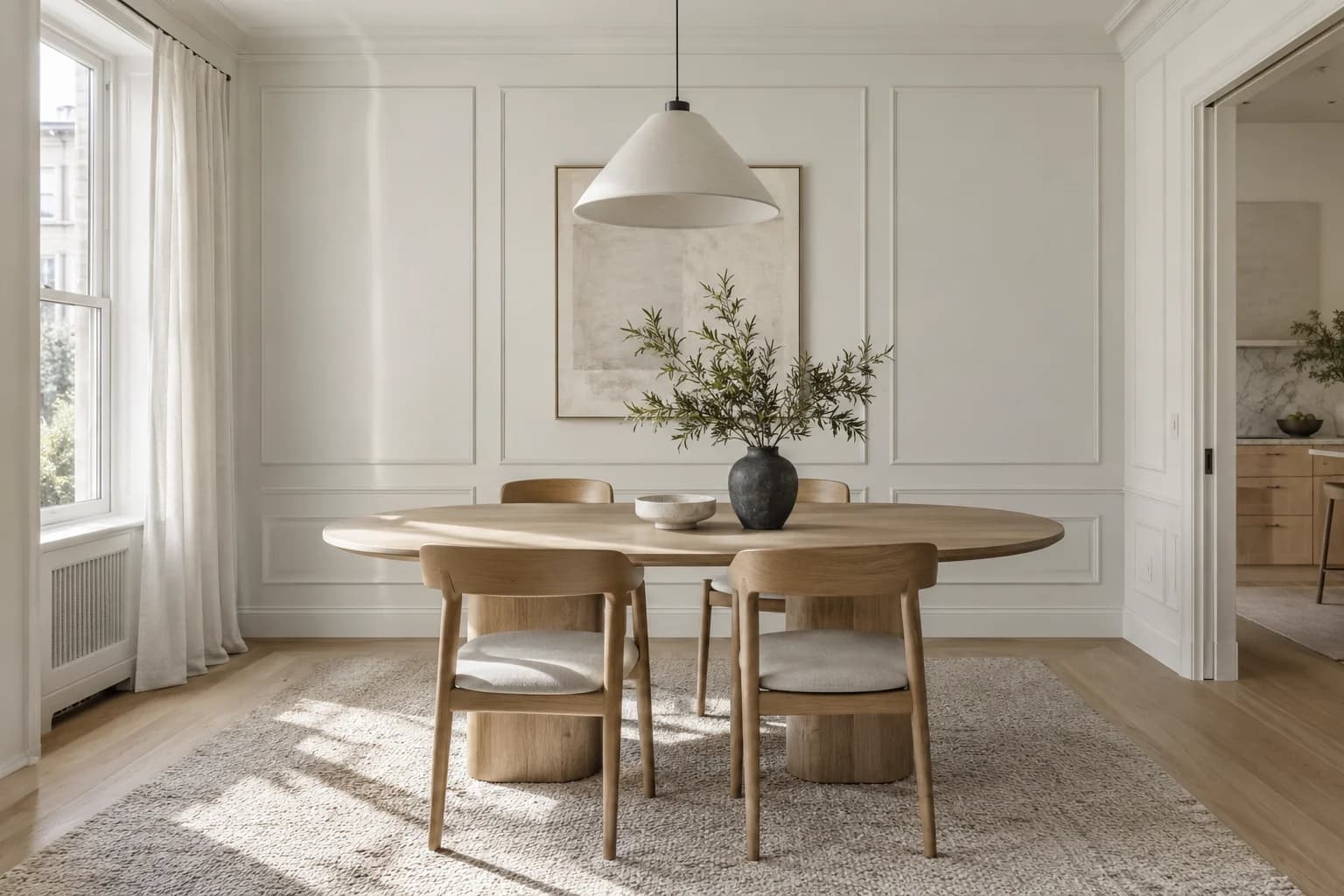 Dining room featuring Strong White paint