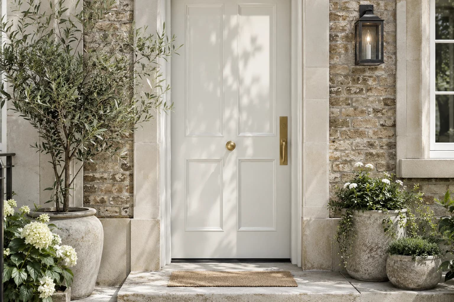 Front door featuring Strong White paint