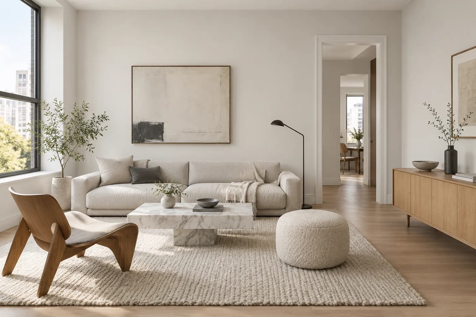Living room featuring Strong White paint