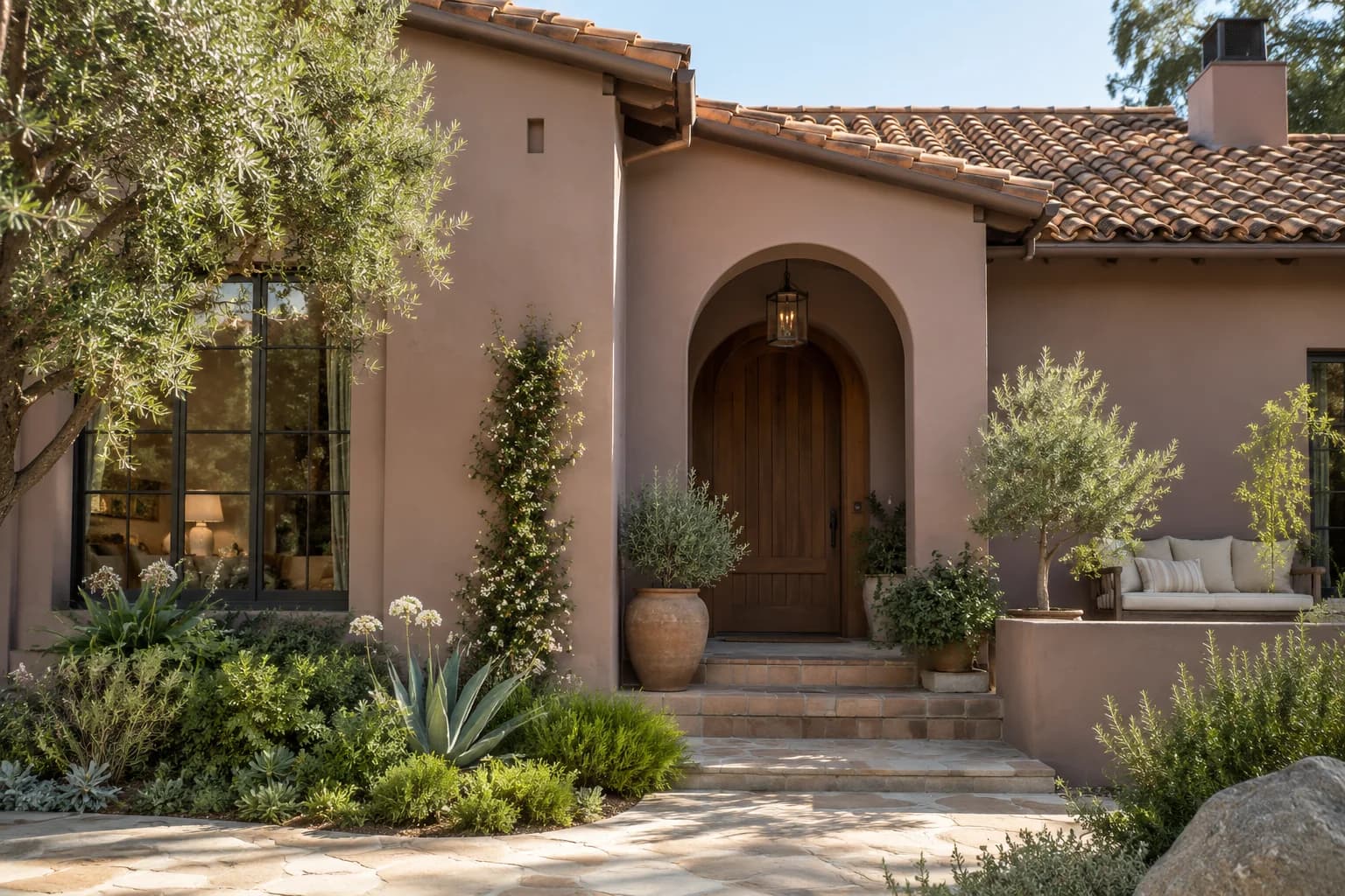 Stucco featuring Sulking Room Pink paint