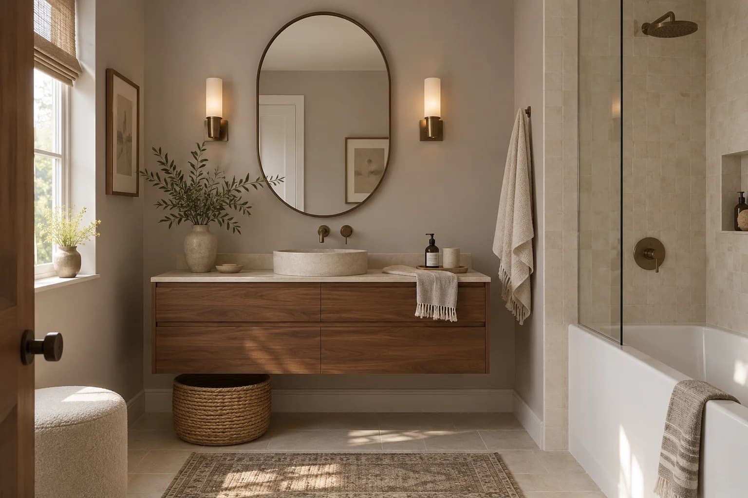 Bathroom featuring Perfect Taupe paint