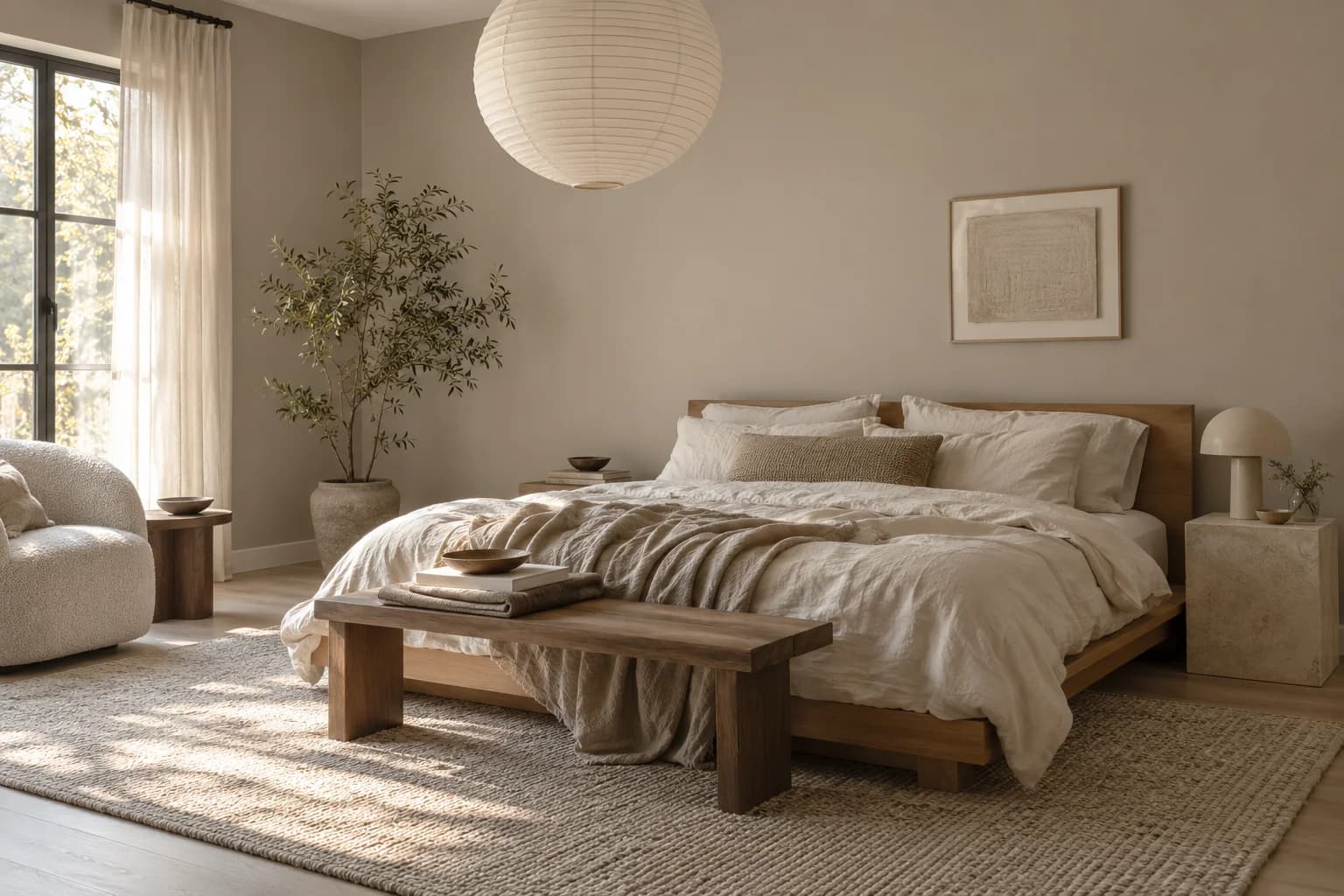 Bedroom featuring Perfect Taupe paint