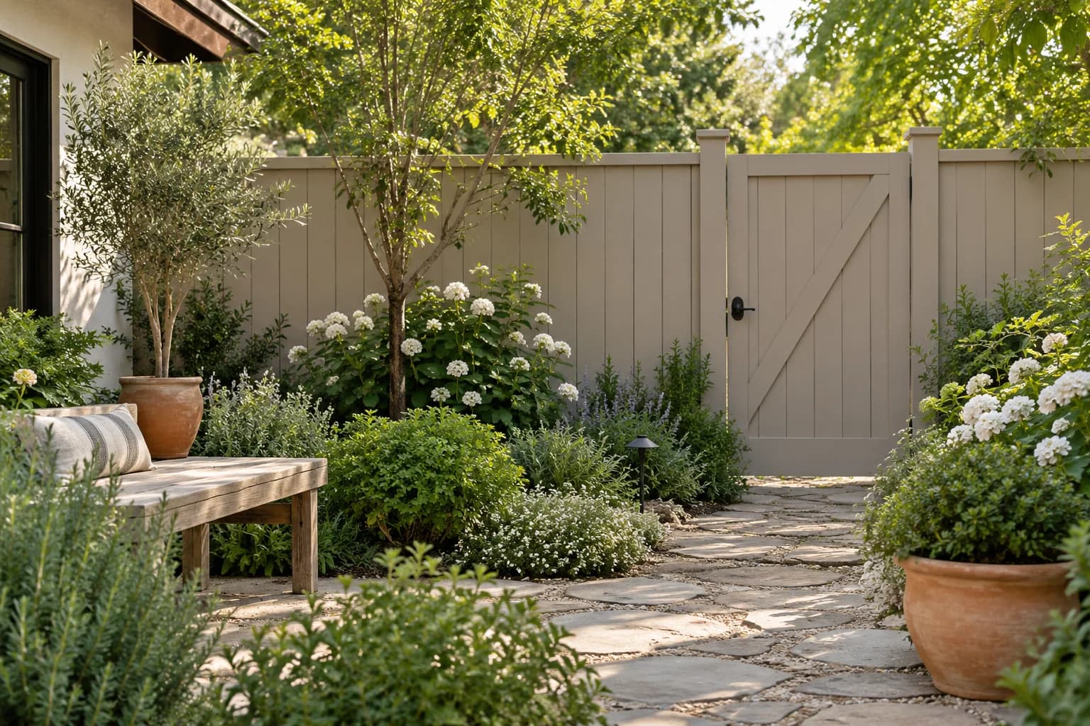 Fences & garden structures featuring Perfect Taupe paint