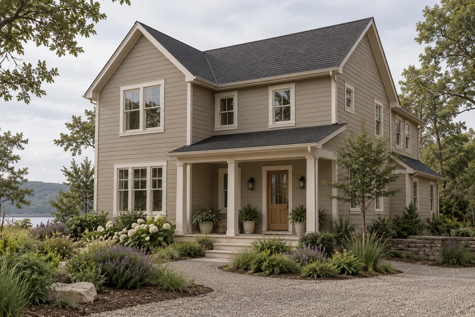 Siding featuring Perfect Taupe paint