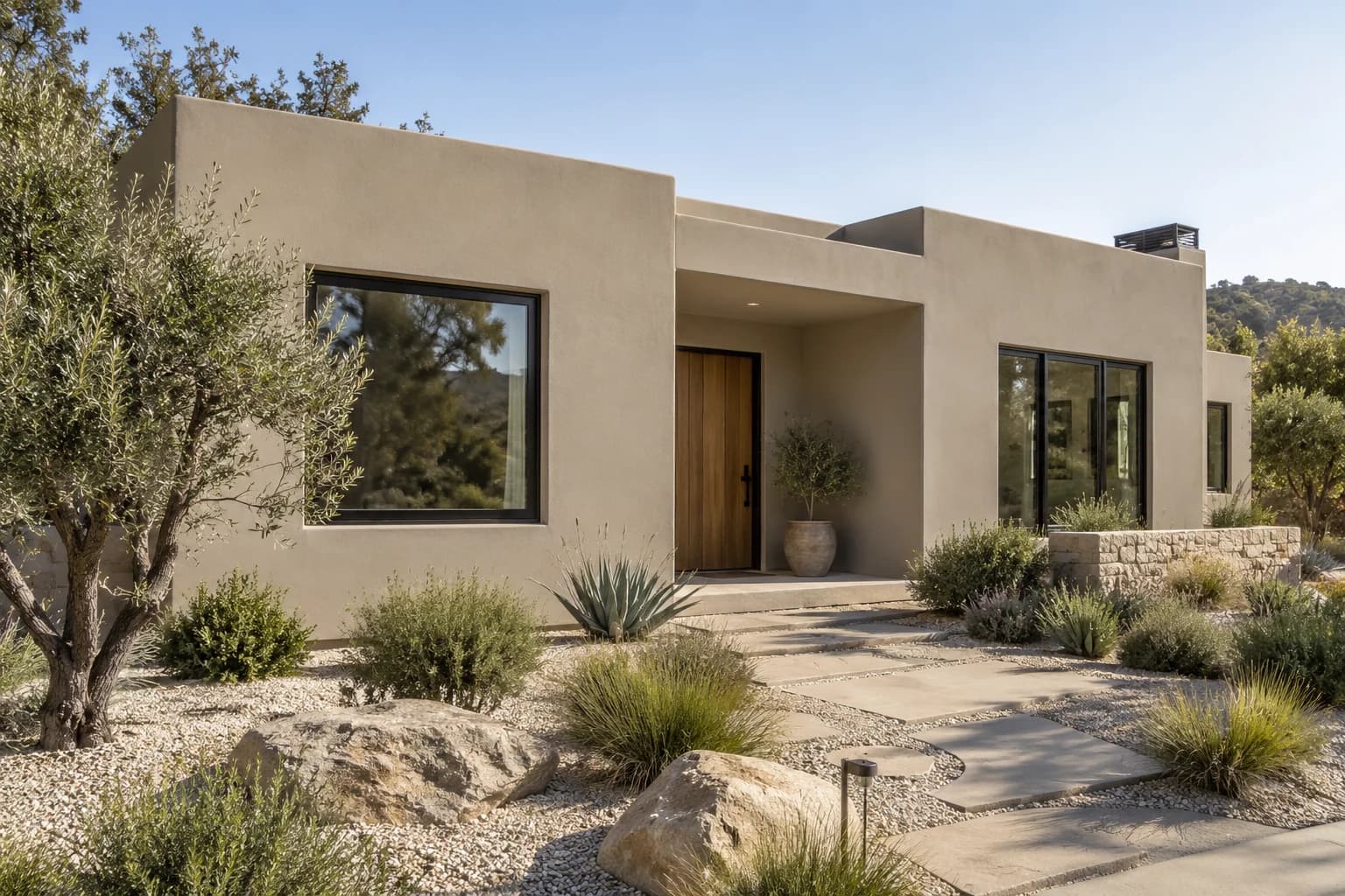 Stucco featuring Perfect Taupe paint
