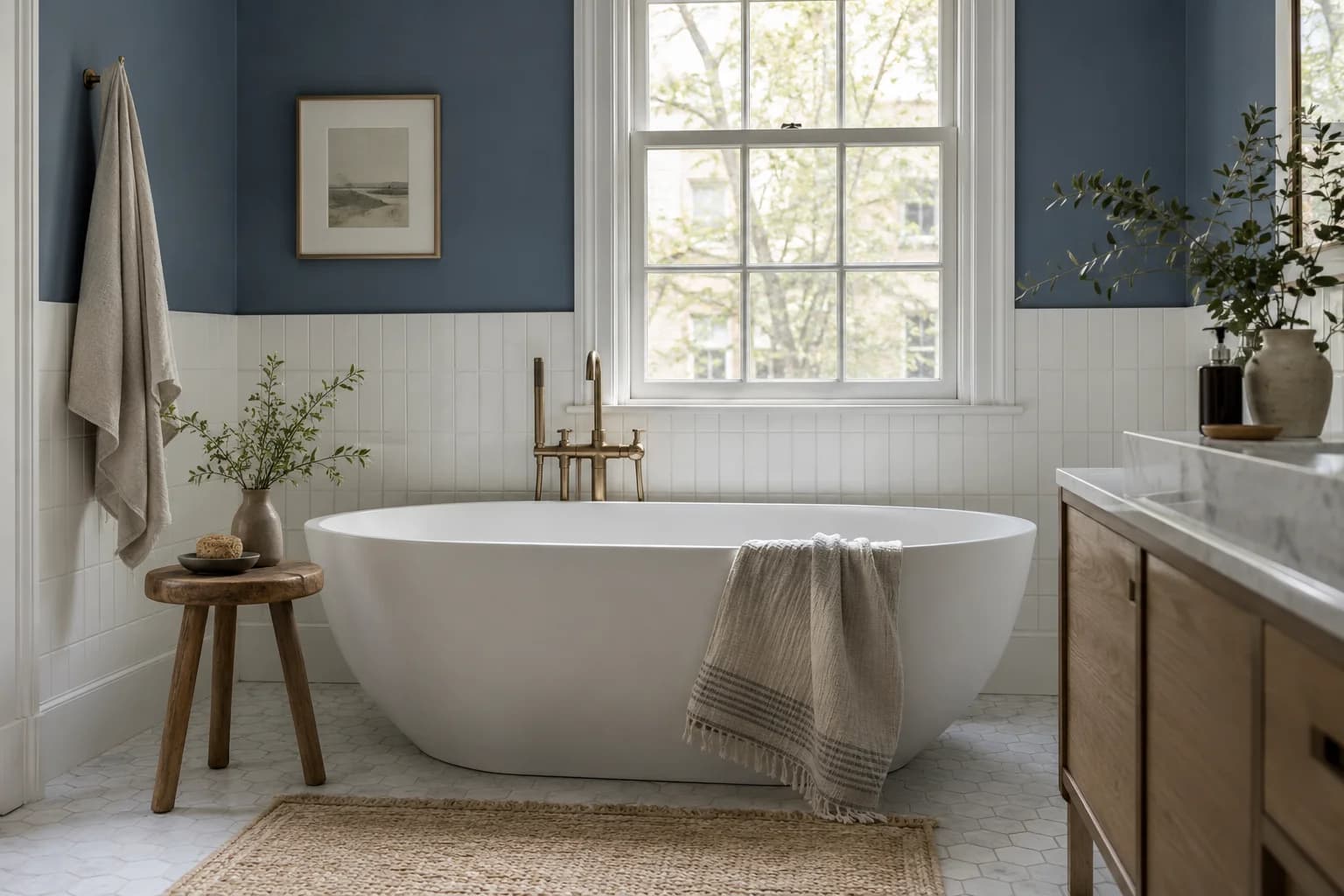 Bathroom featuring Blue Fjord paint