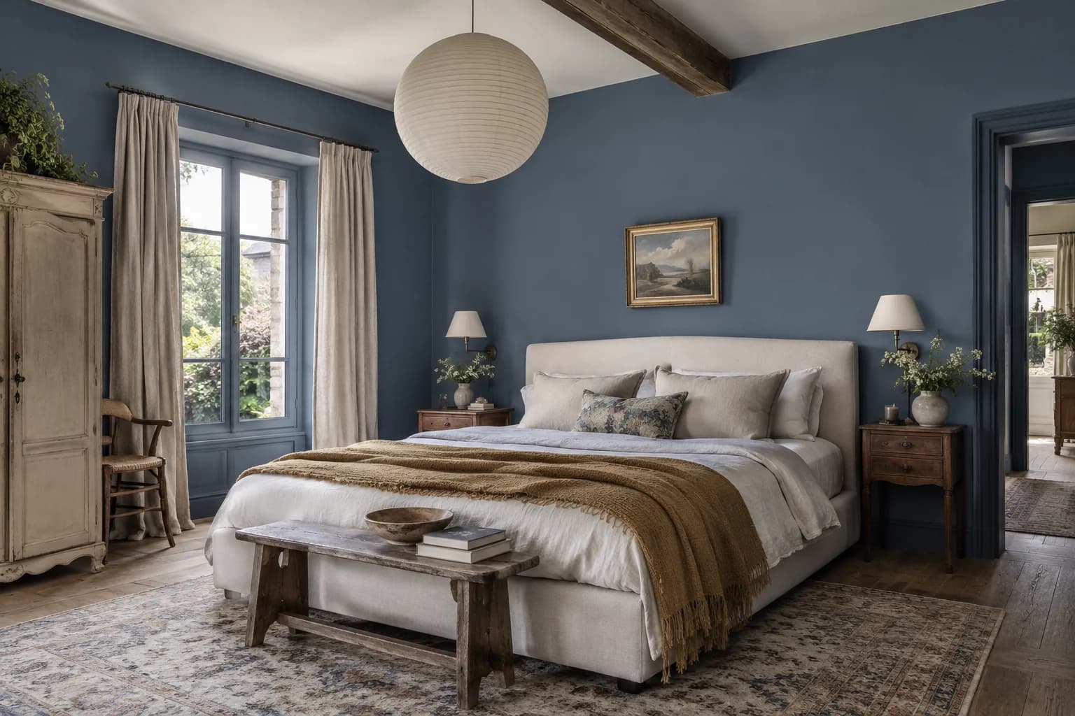 Bedroom featuring Blue Fjord paint
