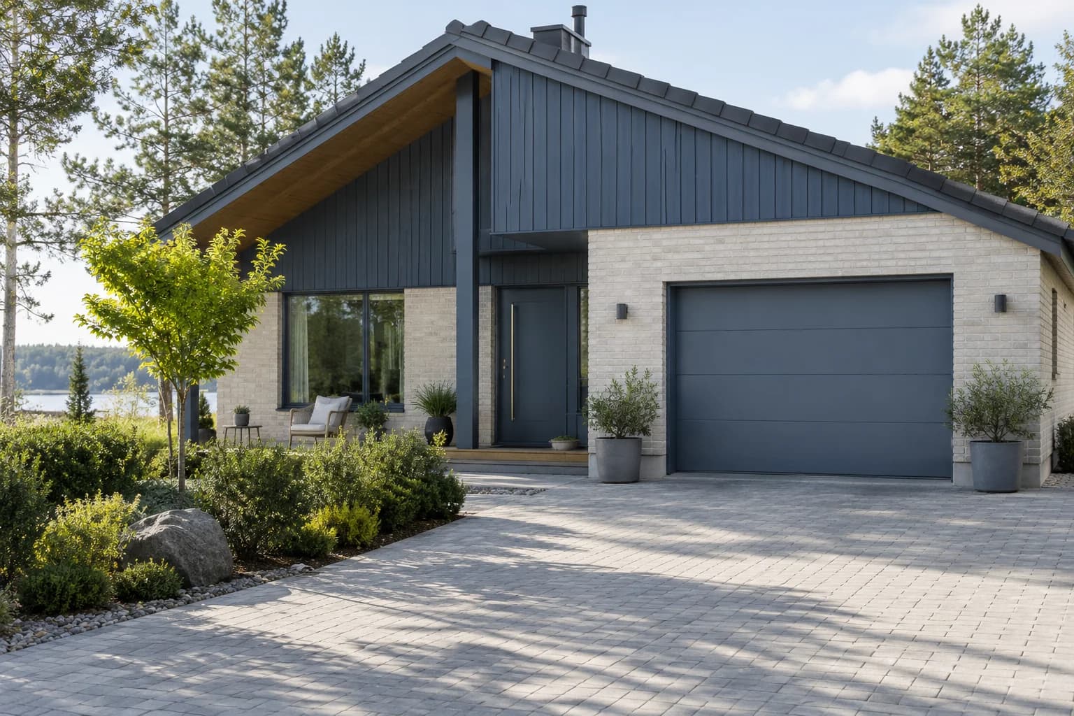 Garage door featuring Blue Fjord paint