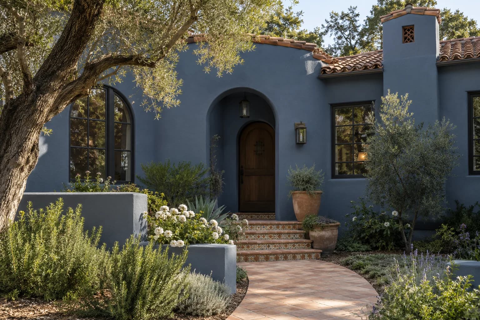 Stucco featuring Blue Fjord paint