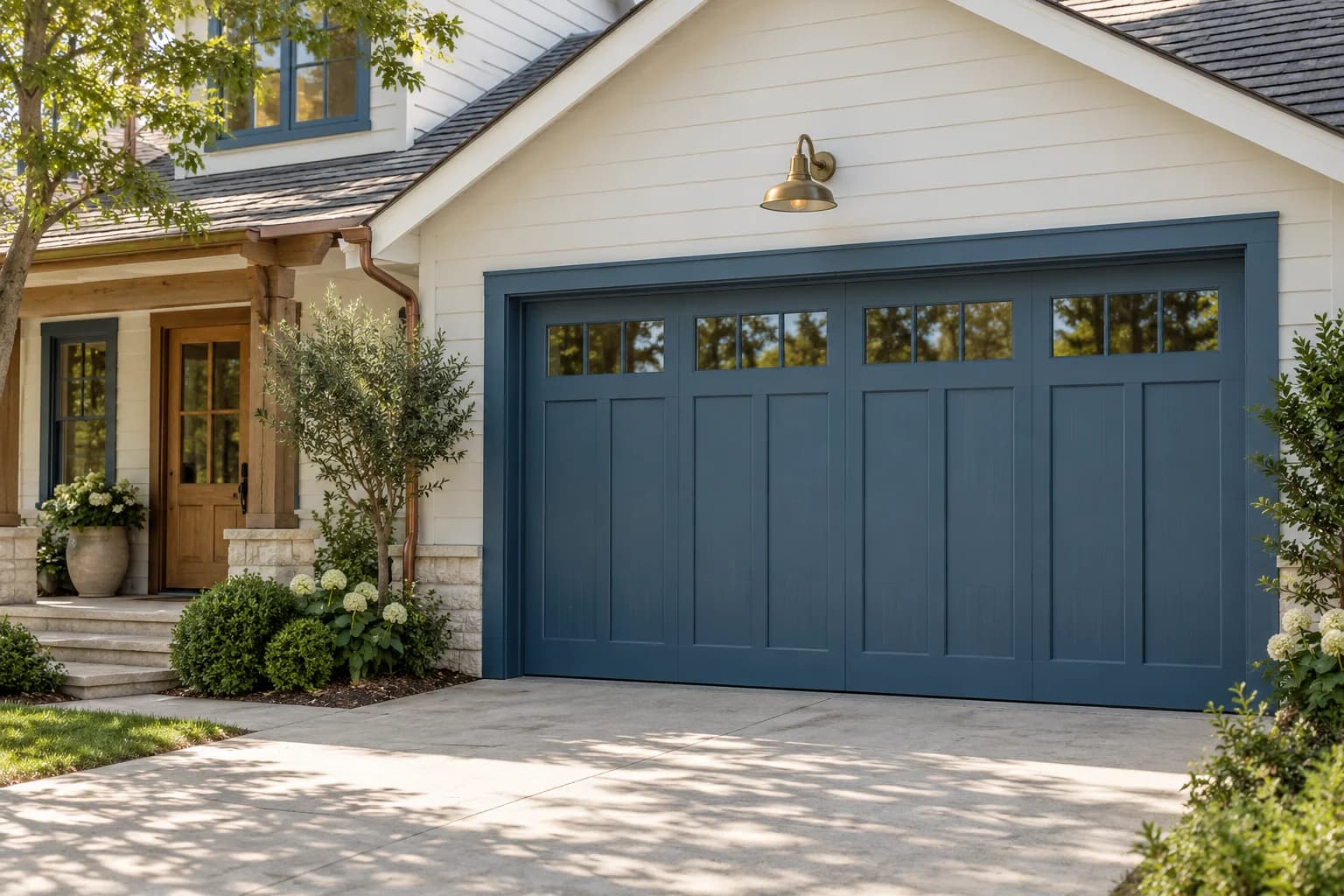 Garage door featuring Chinese Porcelain paint