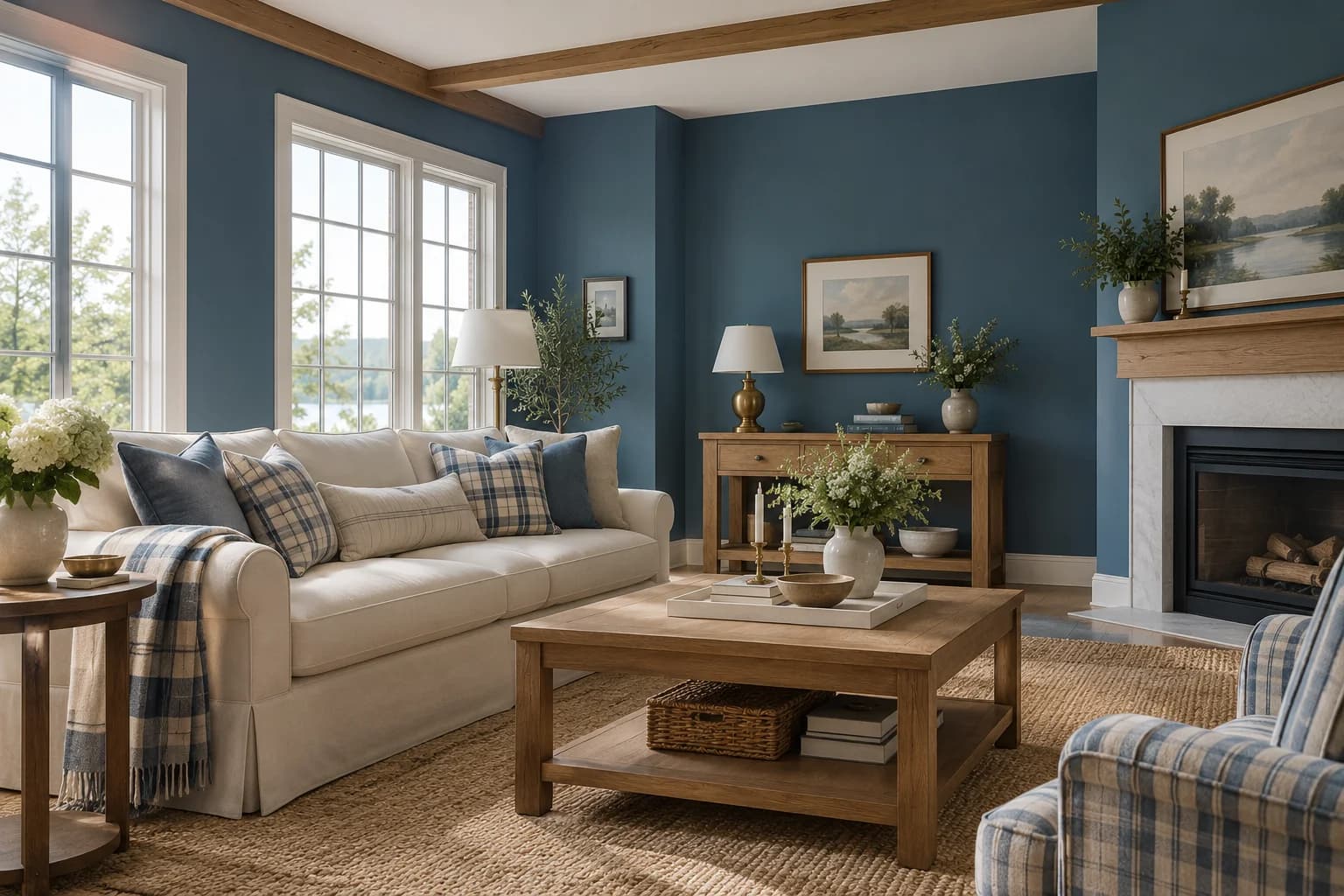Chinese Porcelain walls in a classic American living room