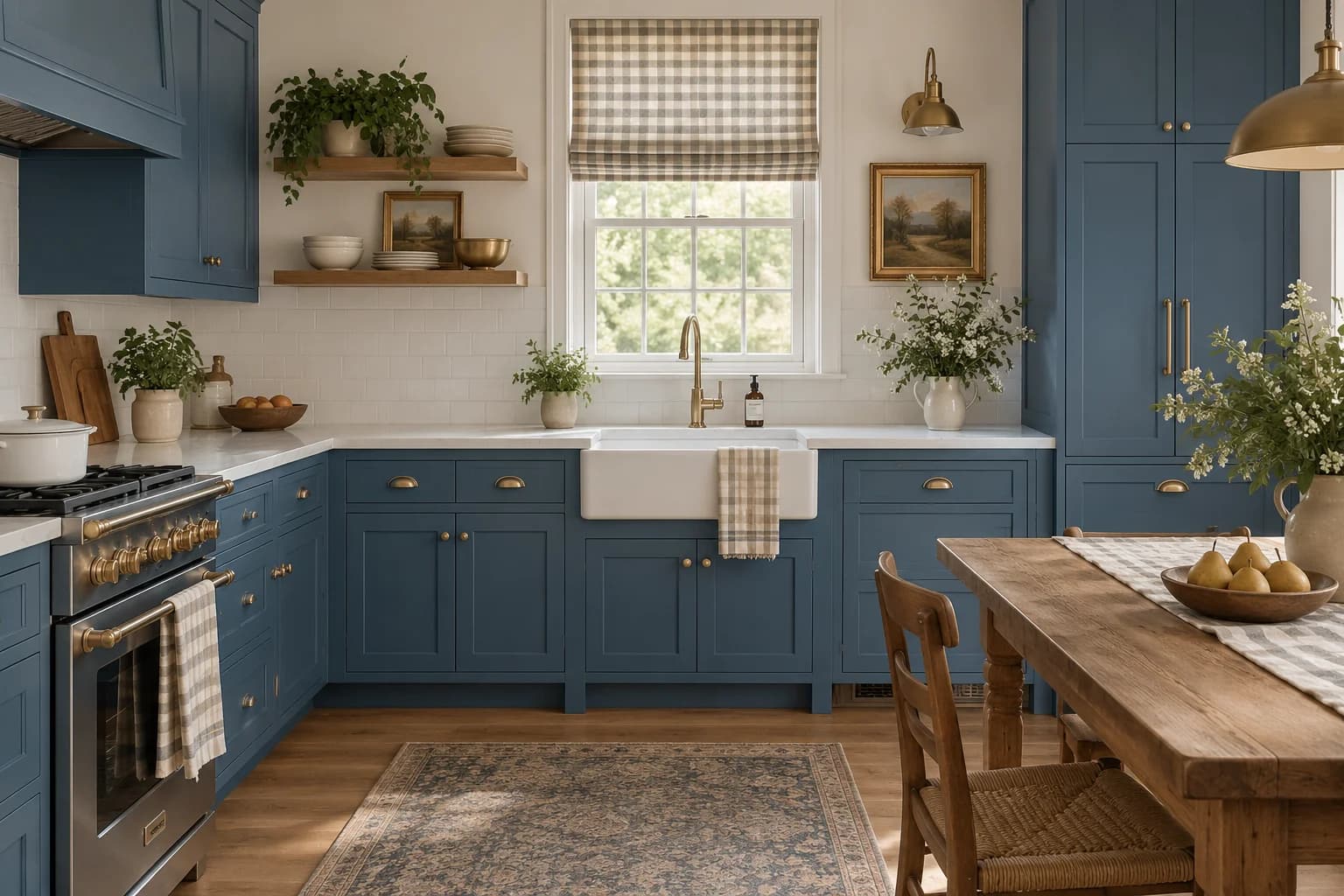 Kitchen cabinets featuring Chinese Porcelain paint