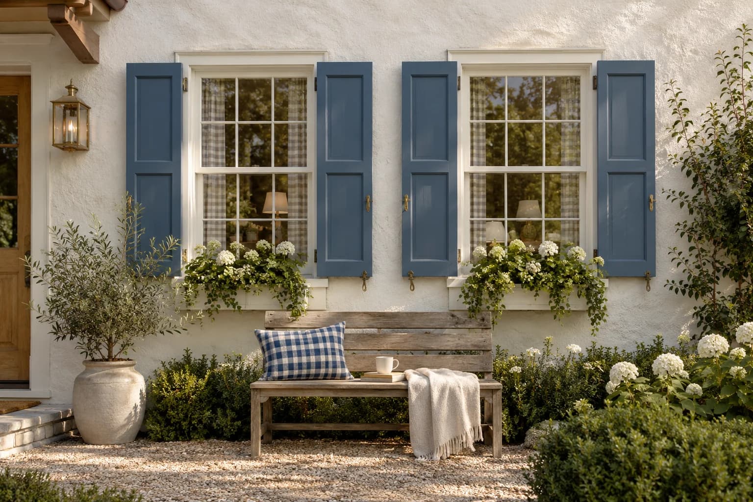 Shutters & trim featuring Chinese Porcelain paint