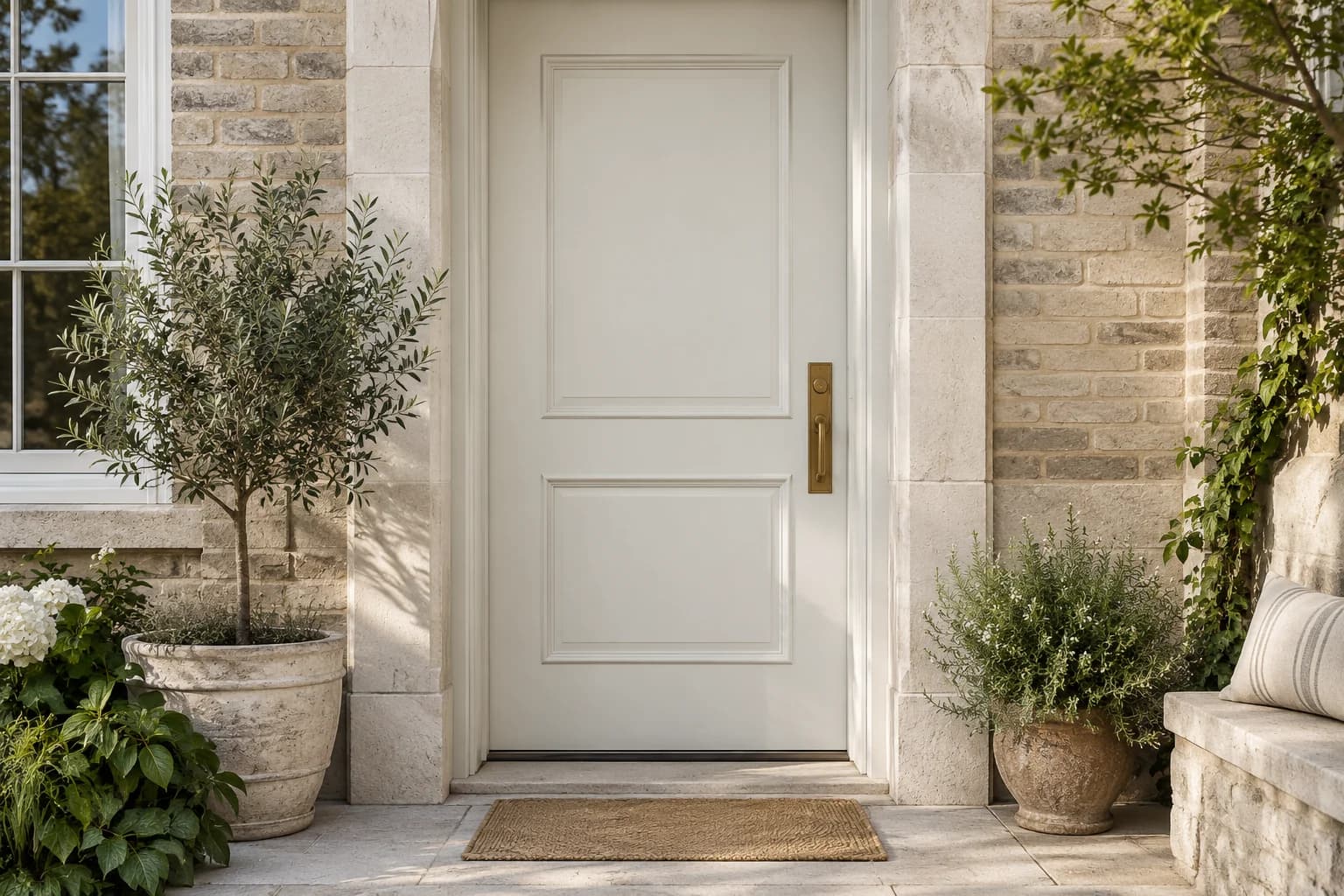 Front door featuring Gypsum paint