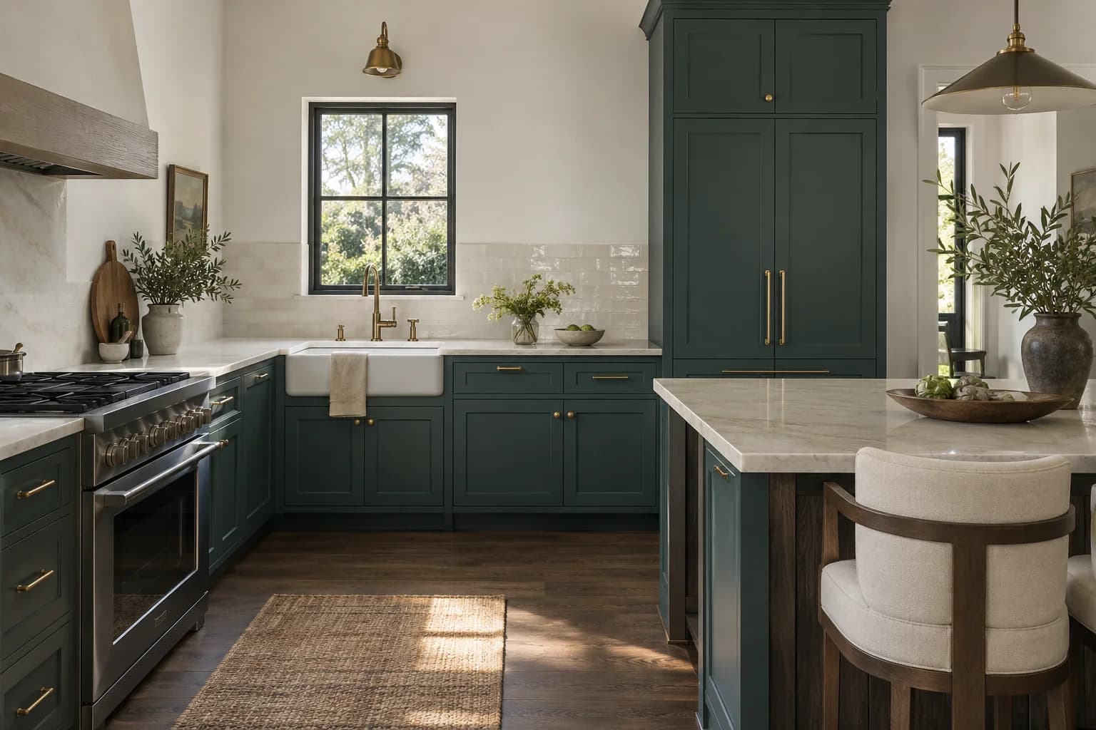 Kitchen cabinets featuring Night Watch paint