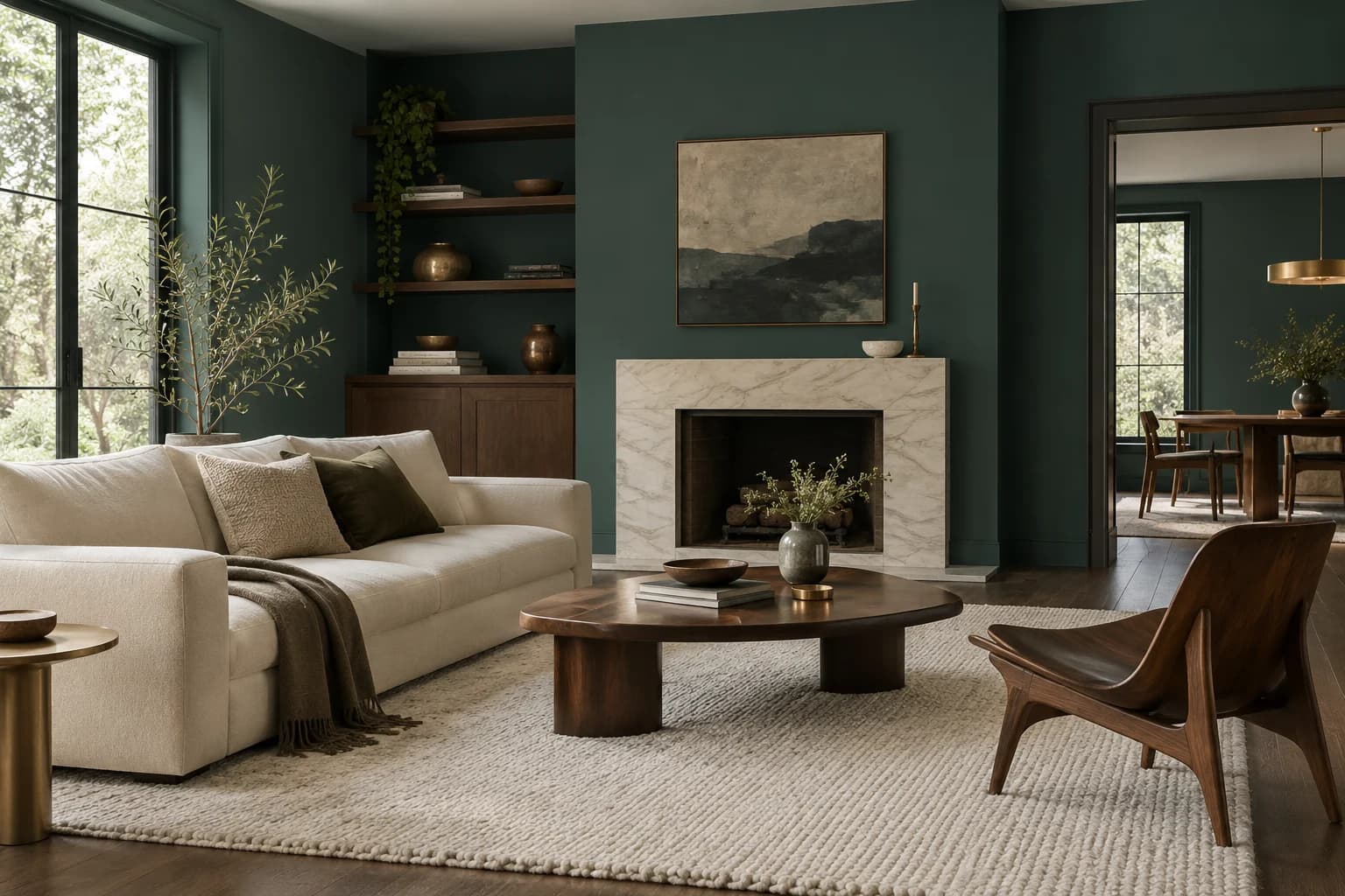 Living room featuring Night Watch paint