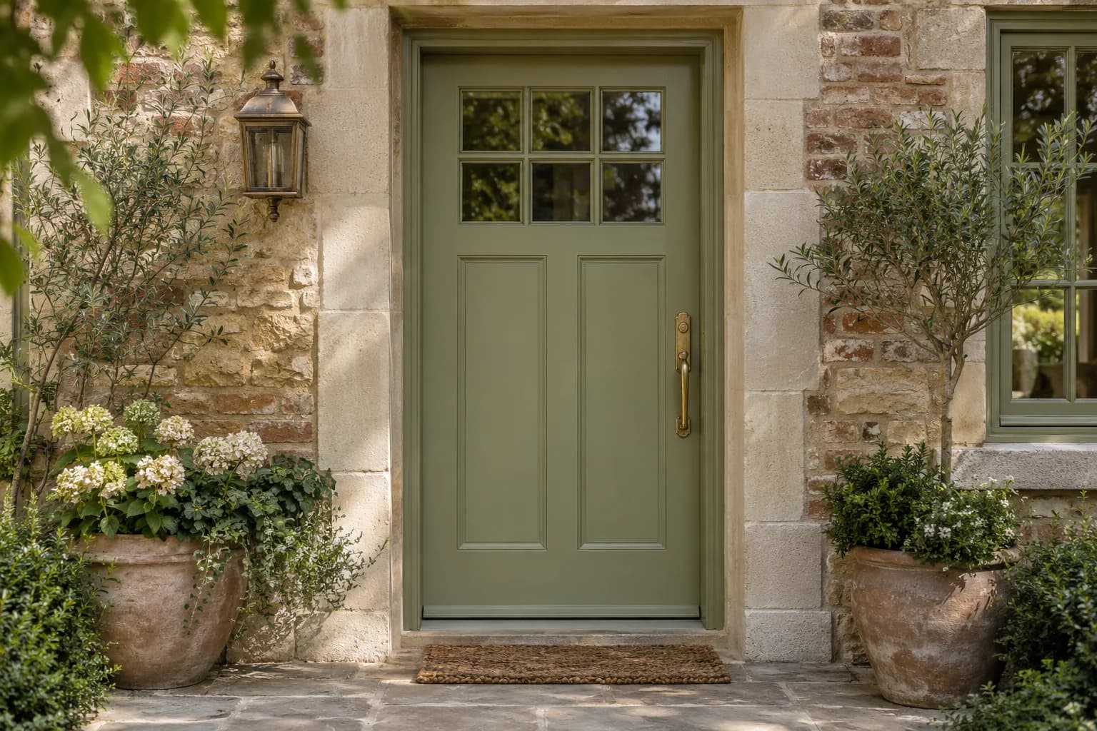 Front door featuring Olive Sprig paint