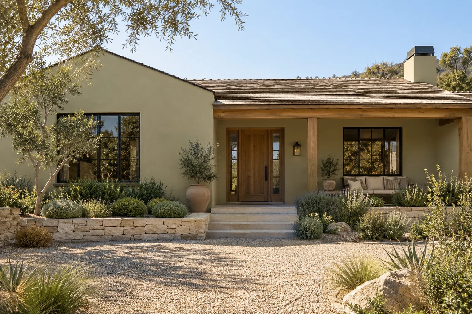 Stucco featuring Olive Sprig paint