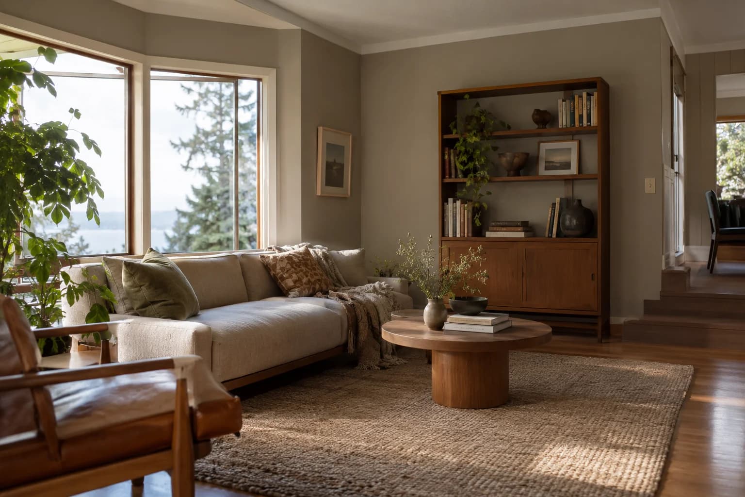 Living room featuring Stonehenge Greige paint