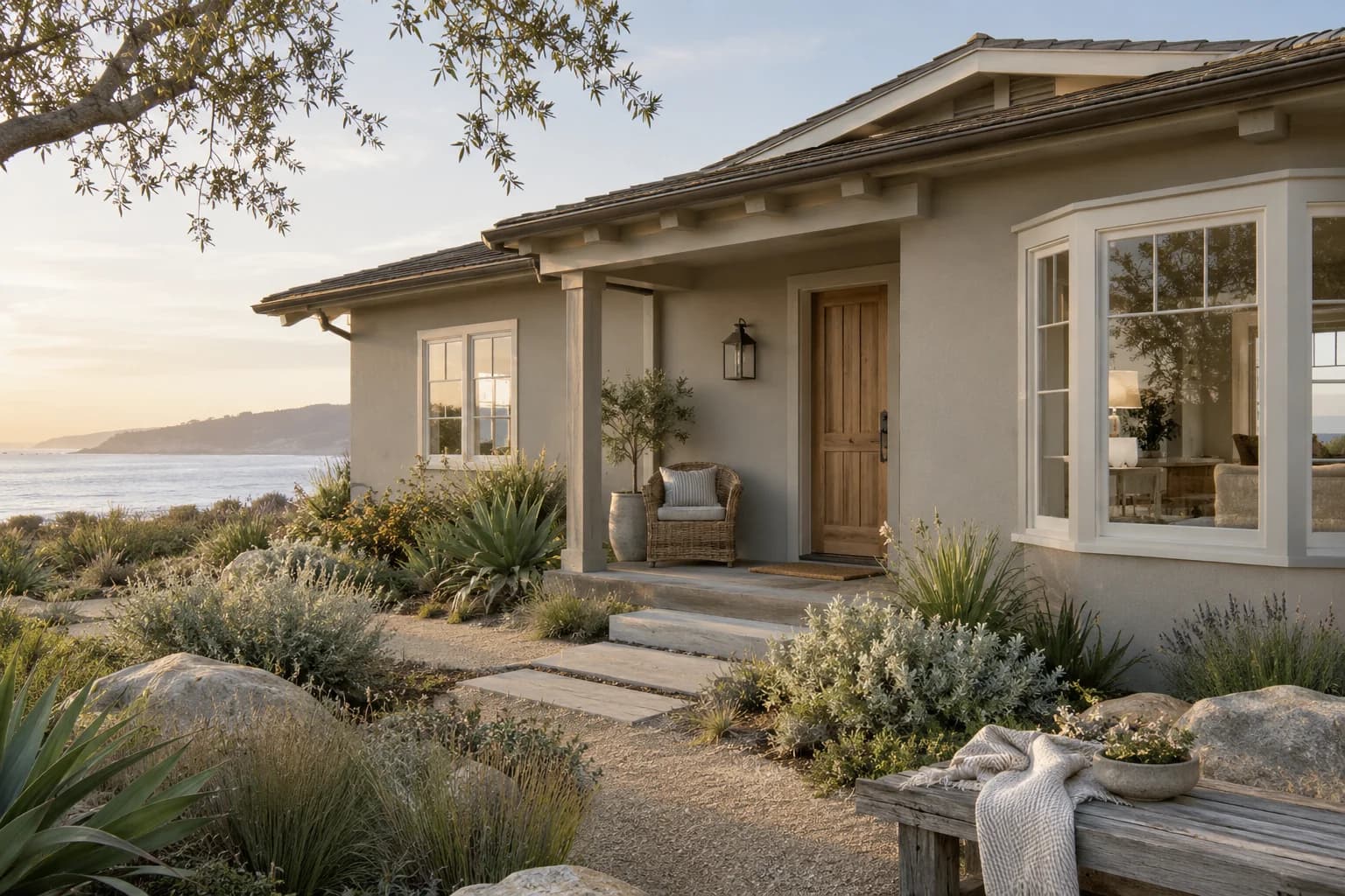 Stucco featuring Stonehenge Greige paint