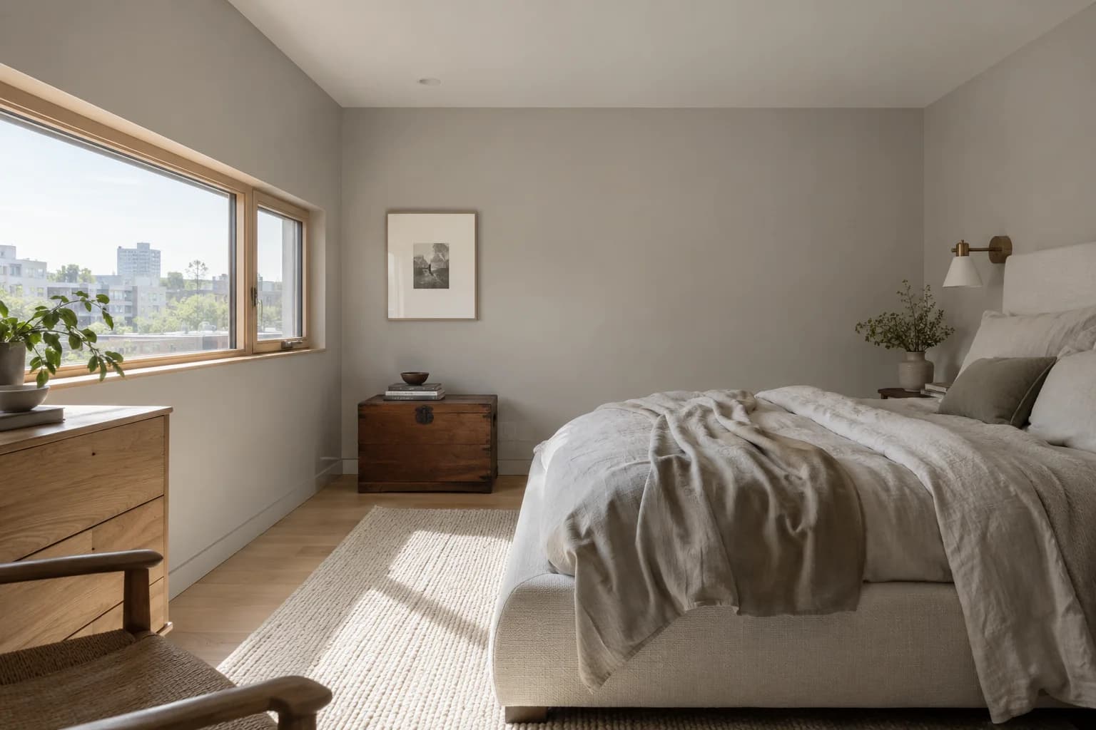 Bedroom featuring Swirling Smoke paint