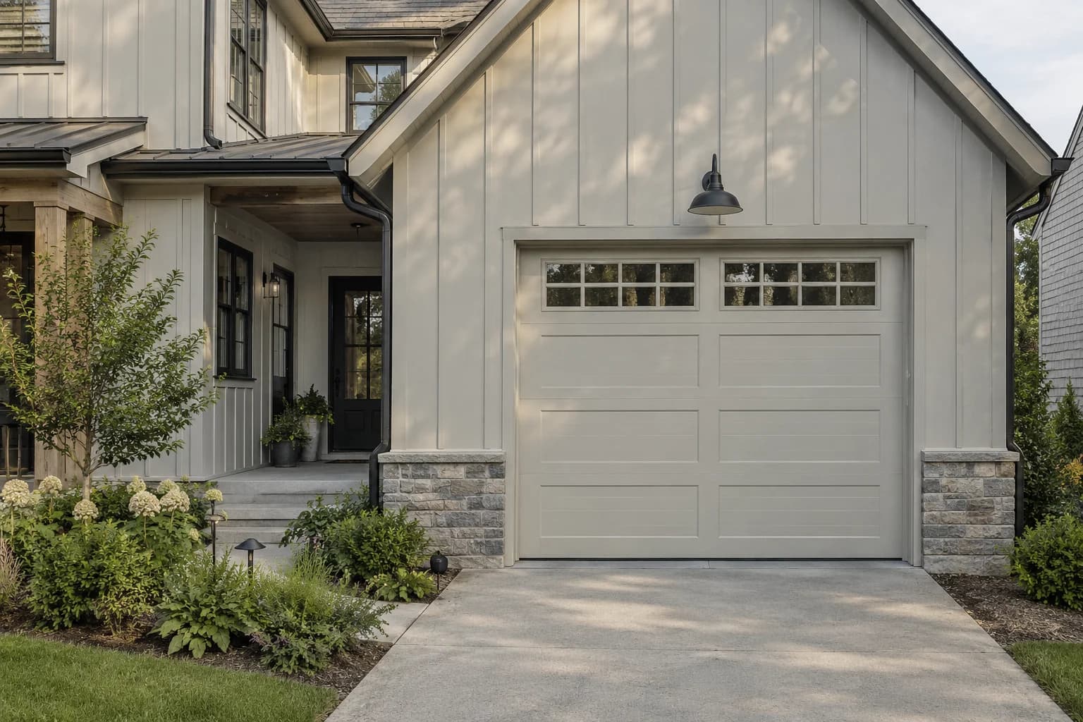 Garage door featuring Swirling Smoke paint