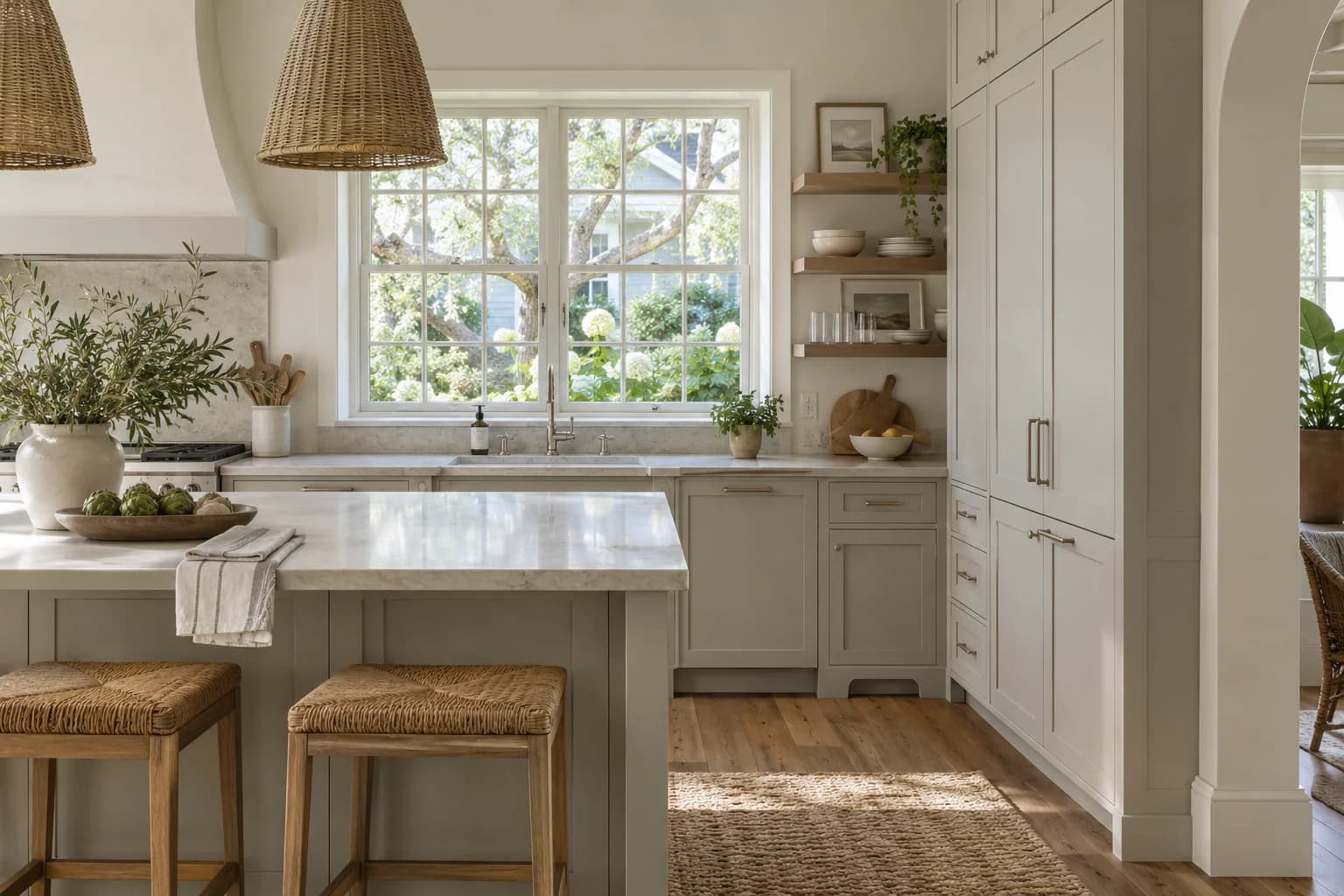 Kitchen cabinets featuring Swirling Smoke paint