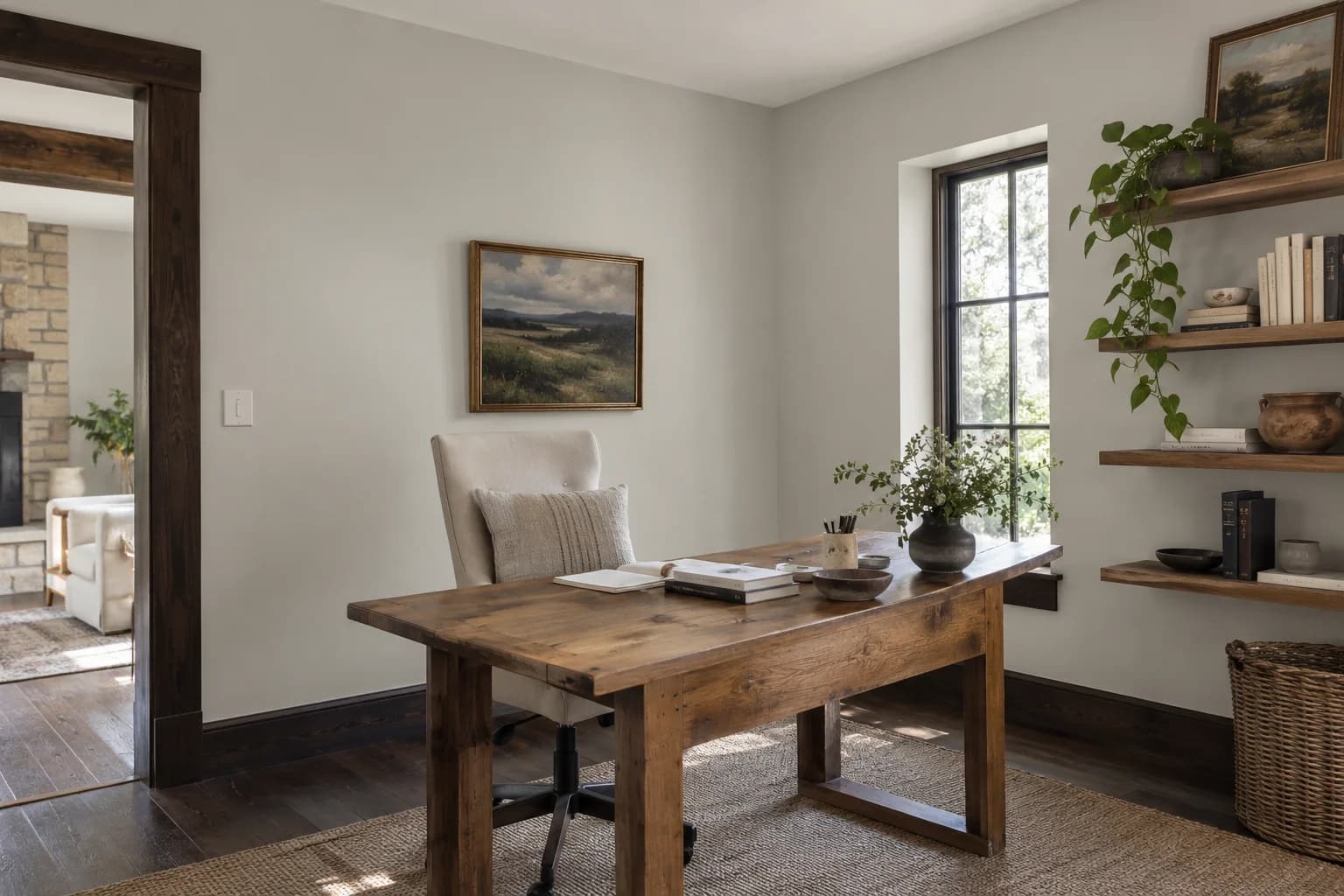 Home office featuring Swirling Smoke paint