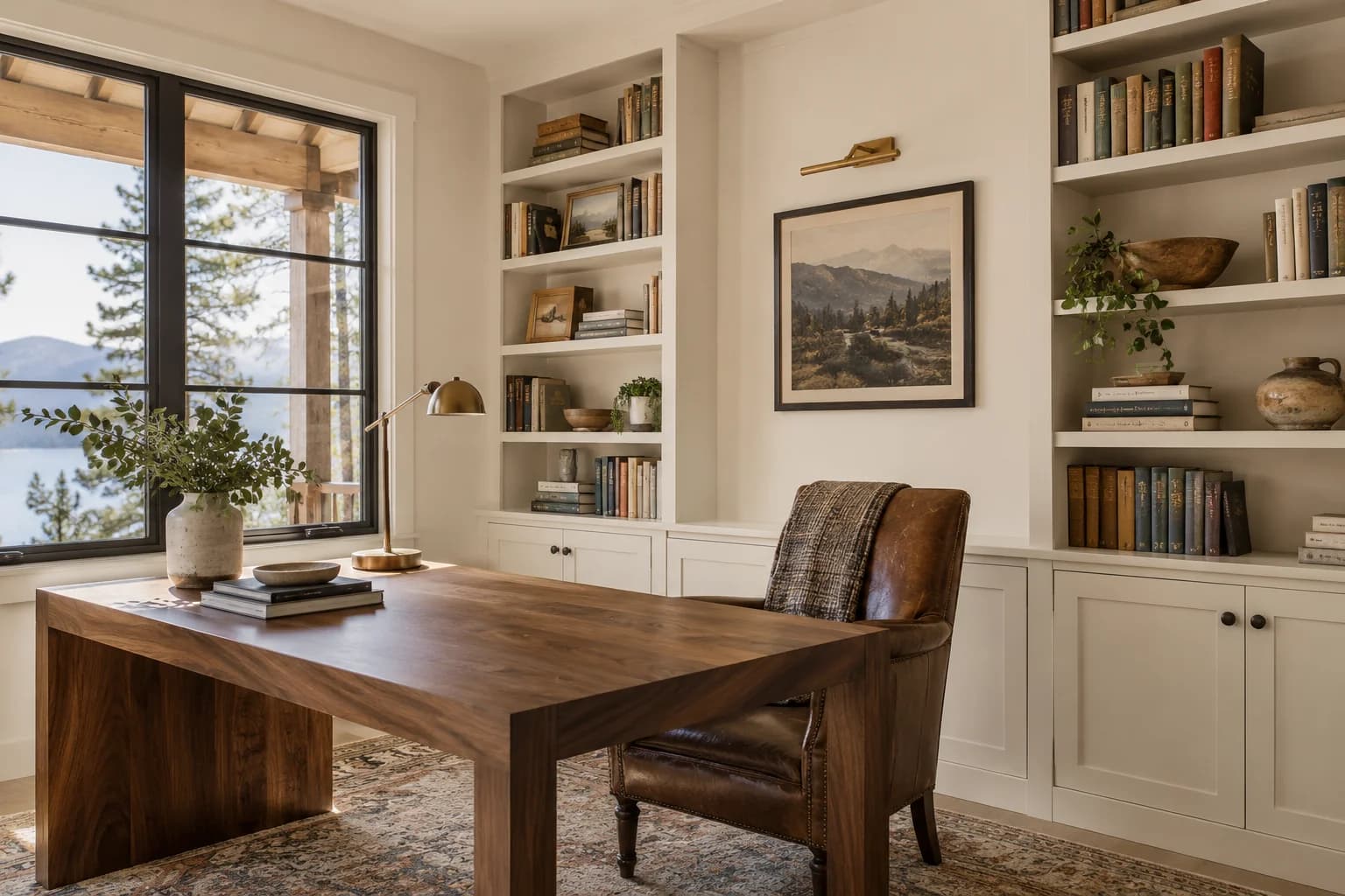 Home office featuring Creamy paint