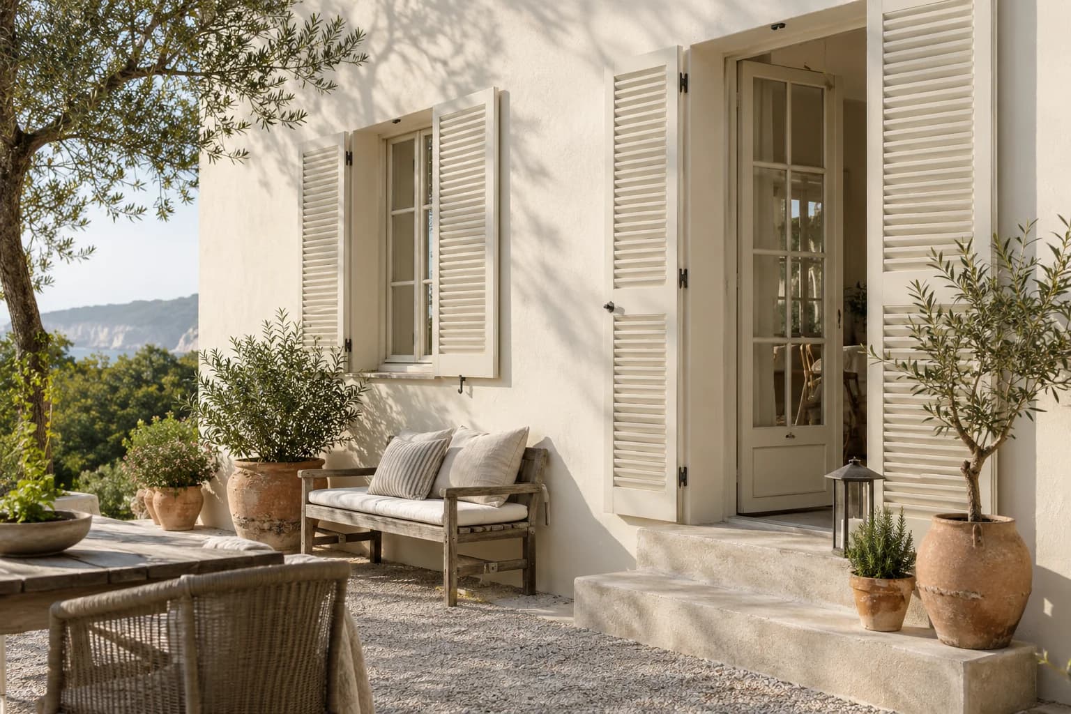 Shutters & trim featuring Creamy paint