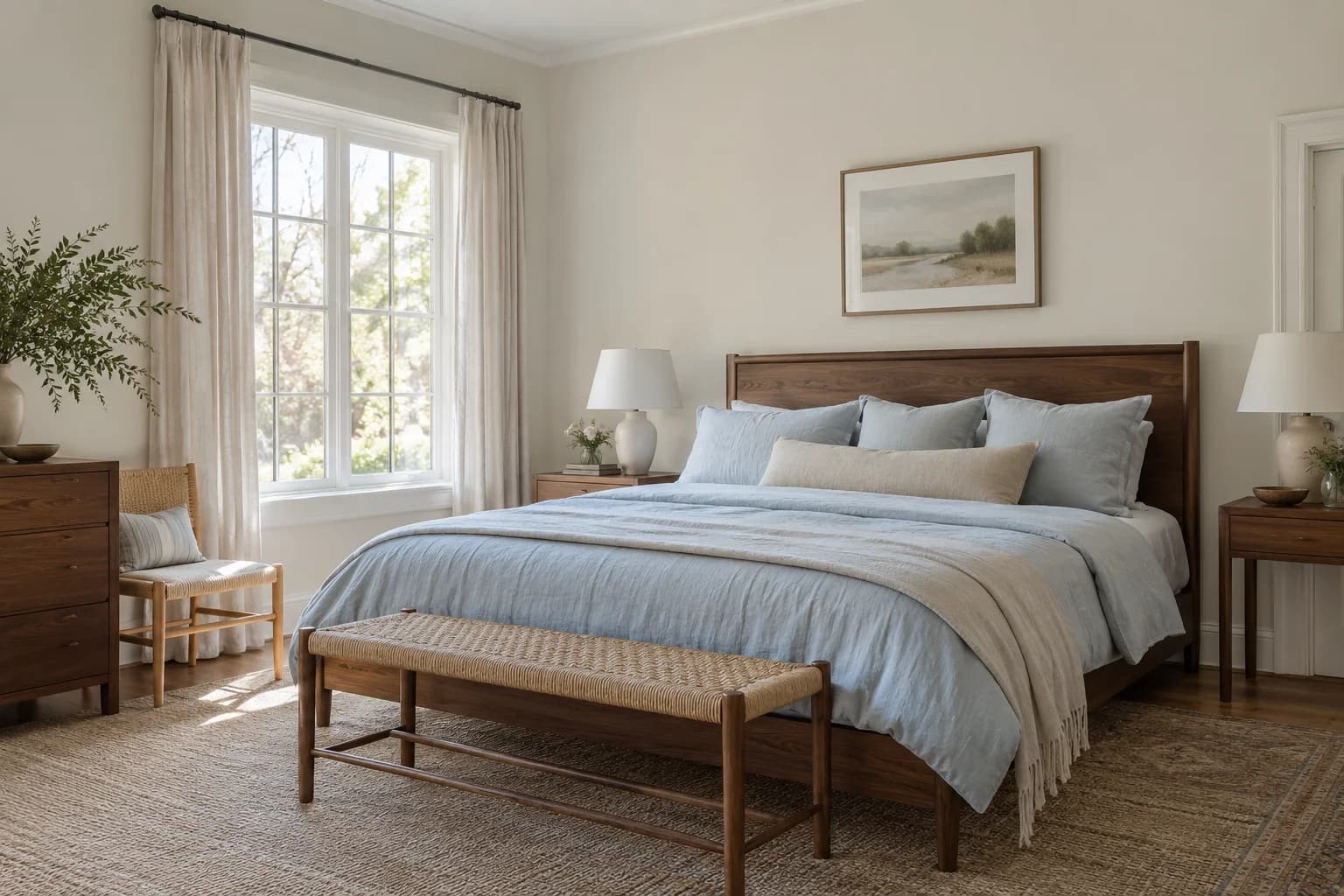 Bedroom featuring Drift of Mist paint