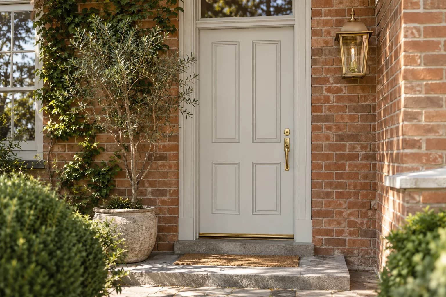 Front door featuring Drift of Mist paint