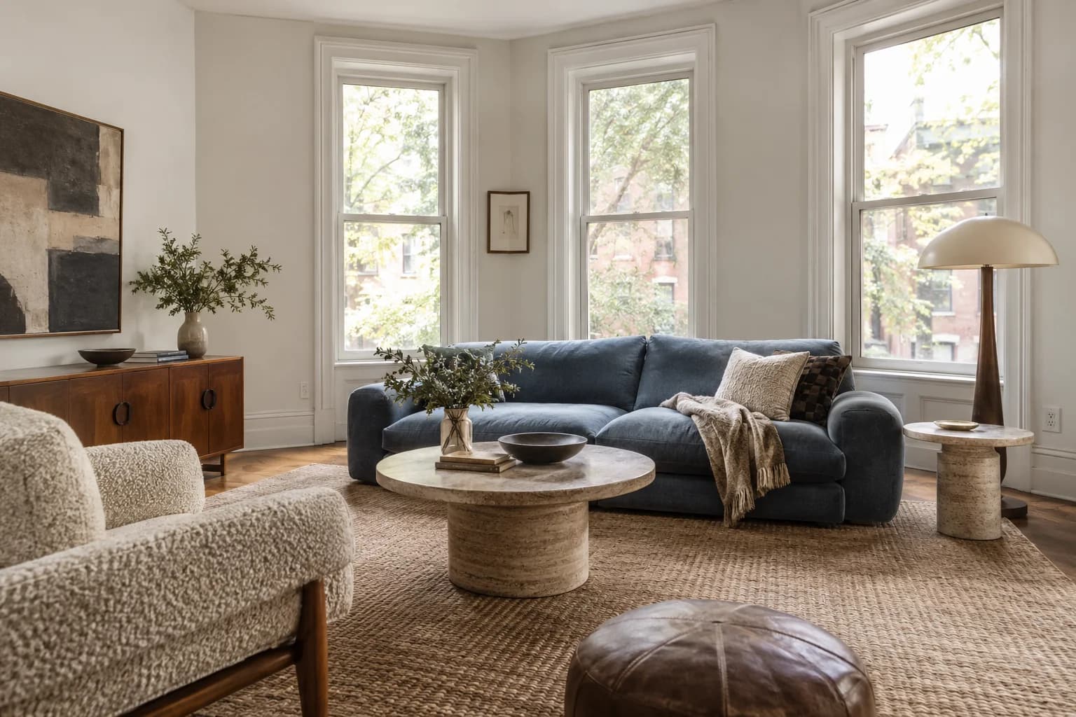 Drift of Mist walls in a 1970s modern living room