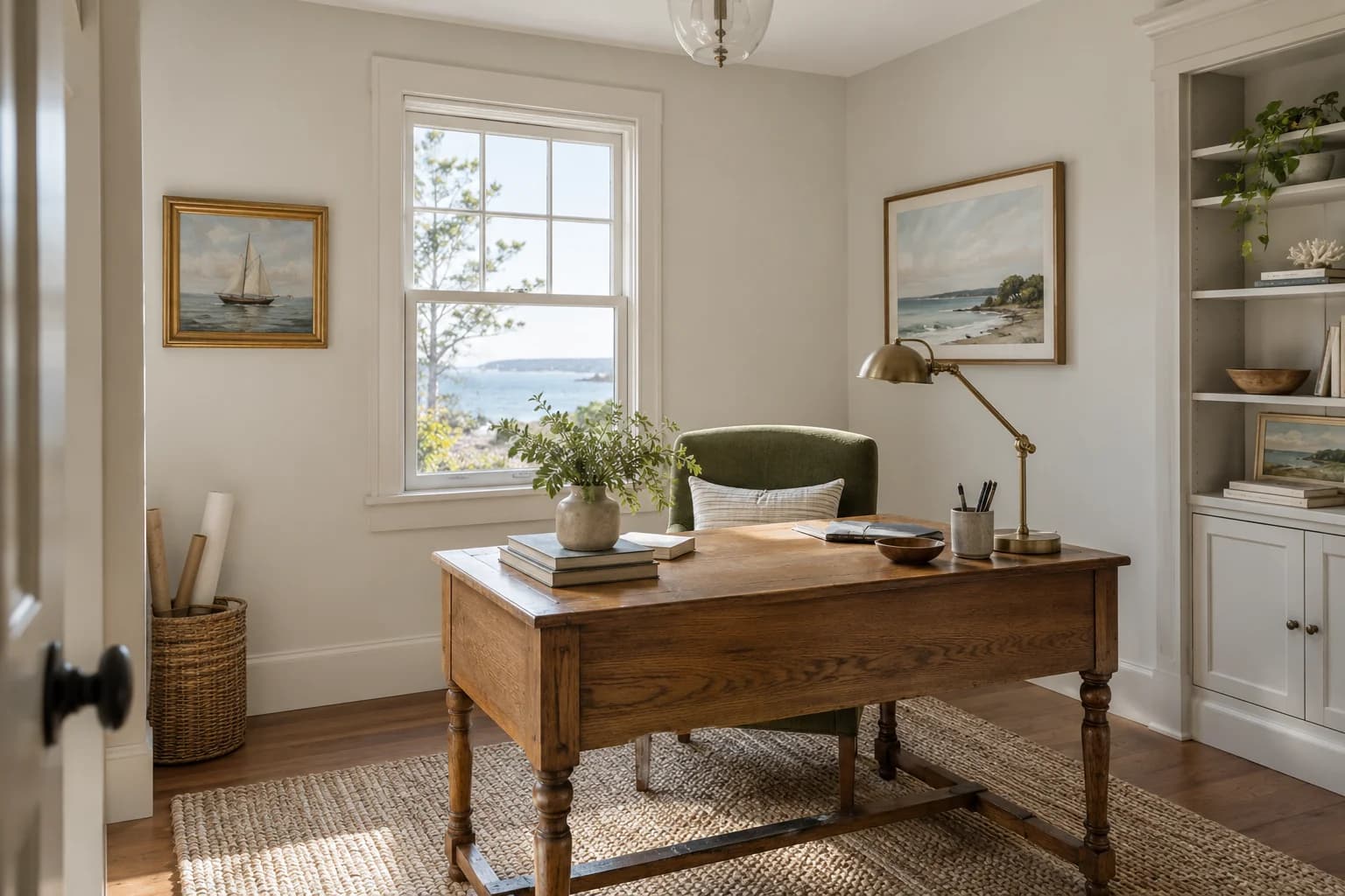 Home office featuring Drift of Mist paint