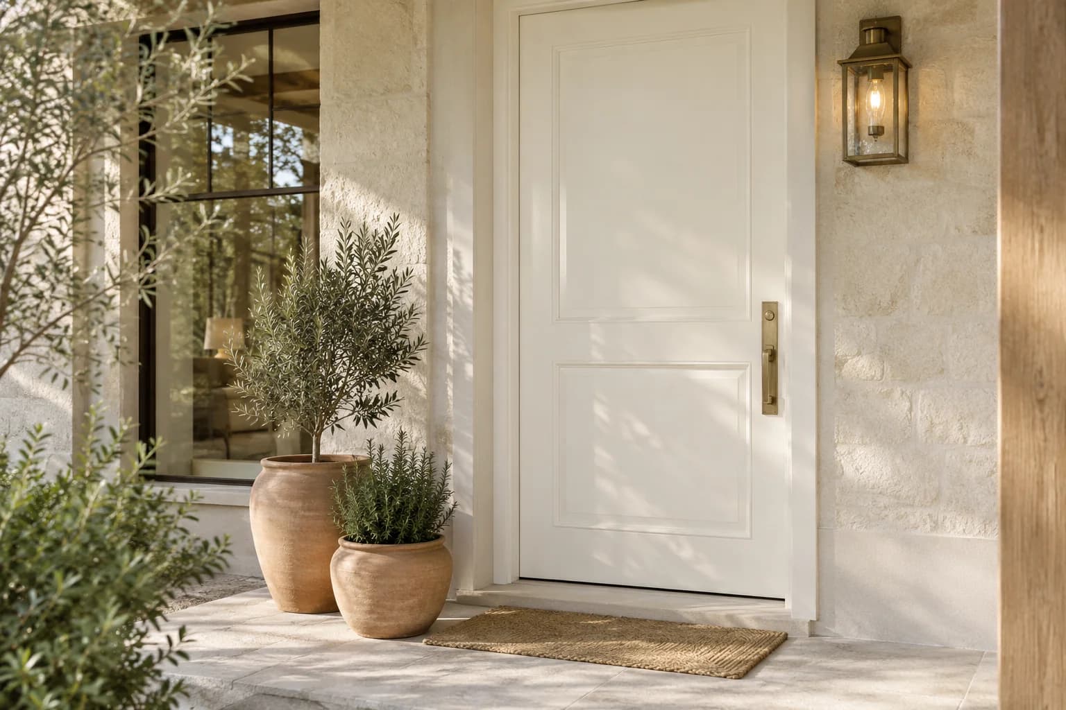 Front door featuring Greek Villa paint