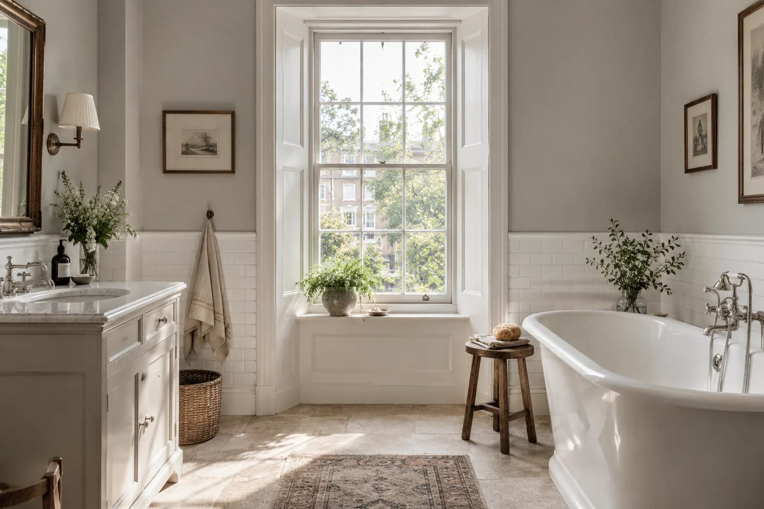 Bathroom featuring Light French Gray paint