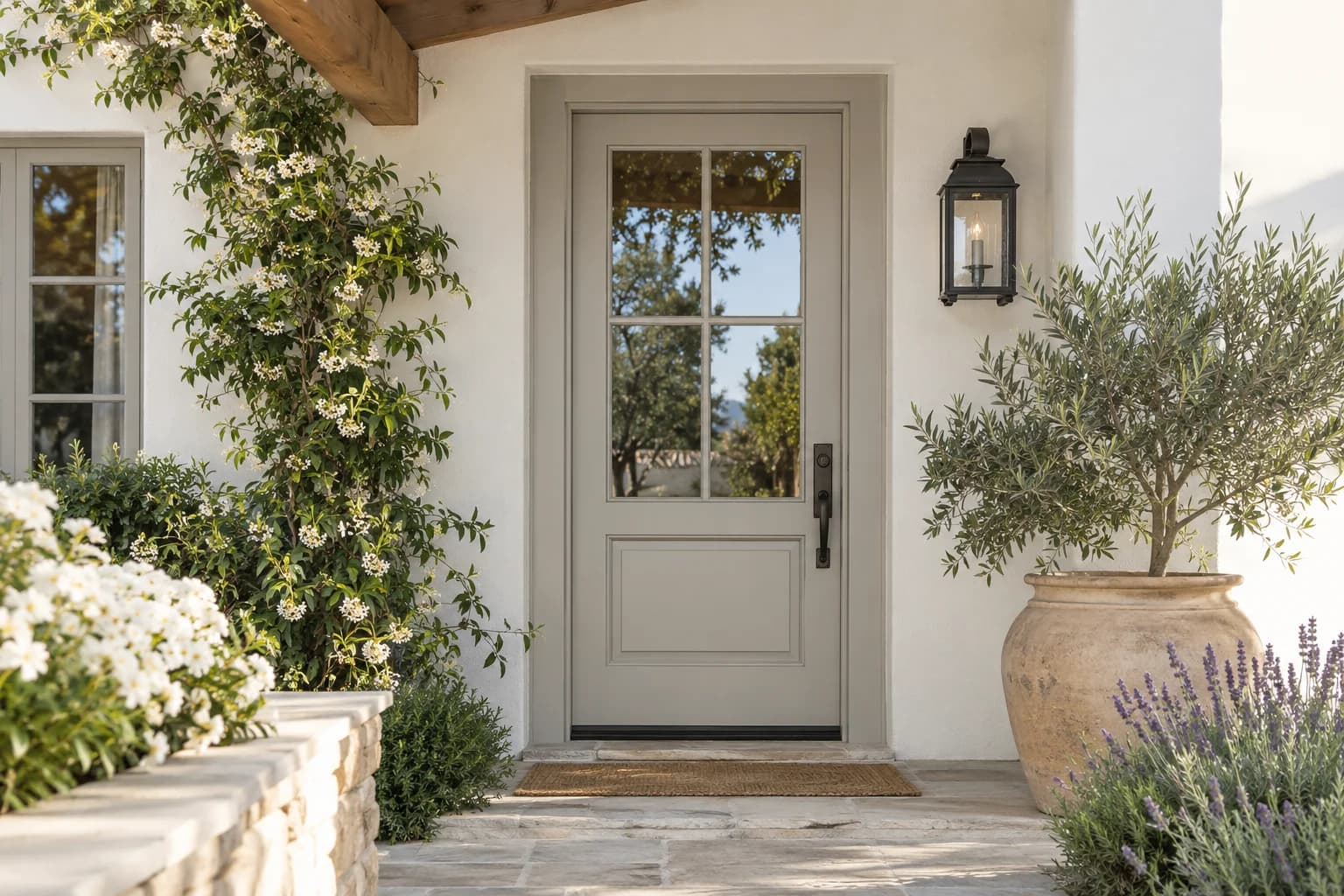 Front door featuring Light French Gray paint
