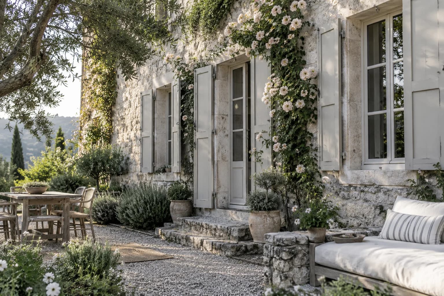 Shutters & trim featuring Light French Gray paint