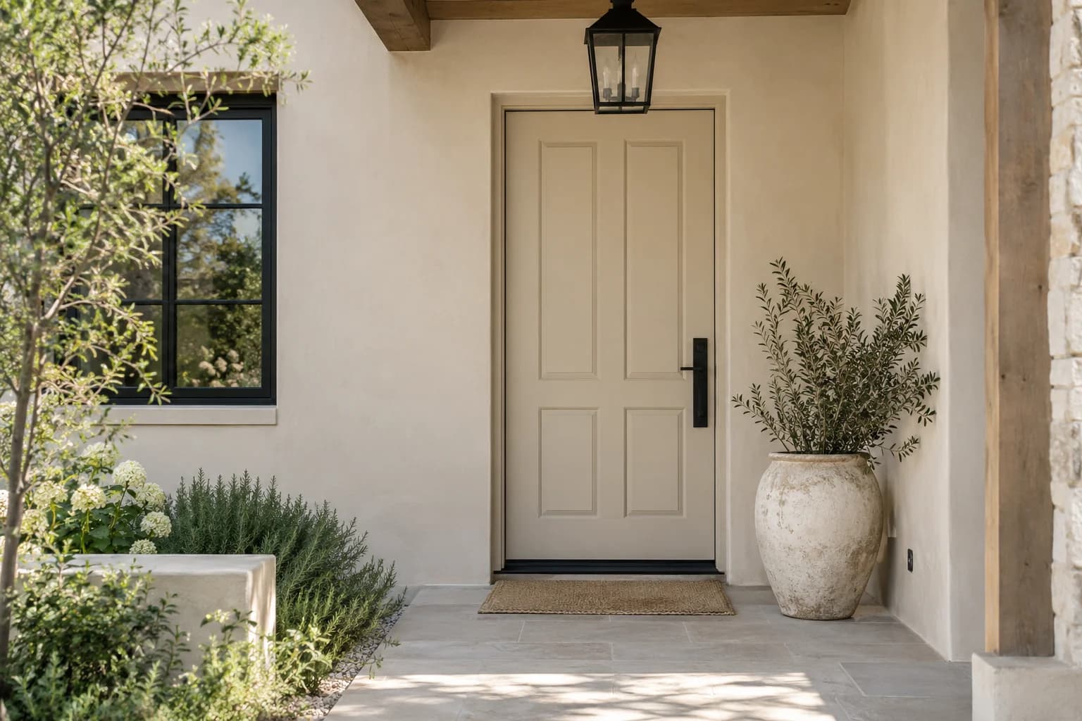 Front door featuring Natural Linen paint