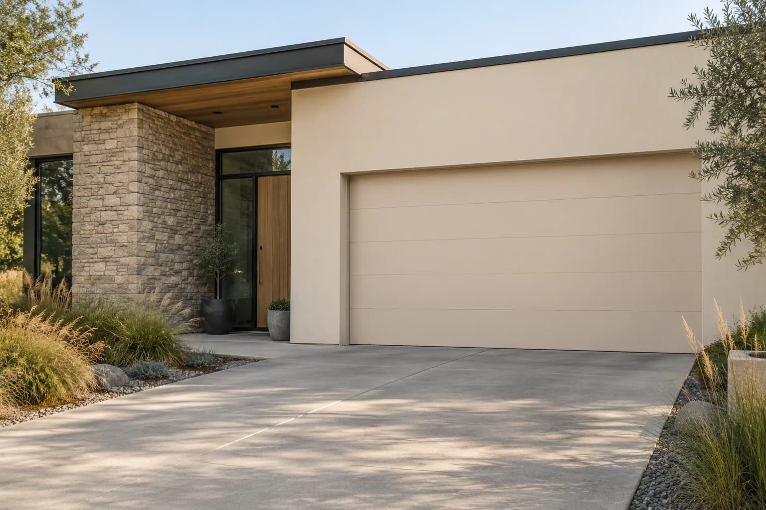 Garage door featuring Natural Linen paint
